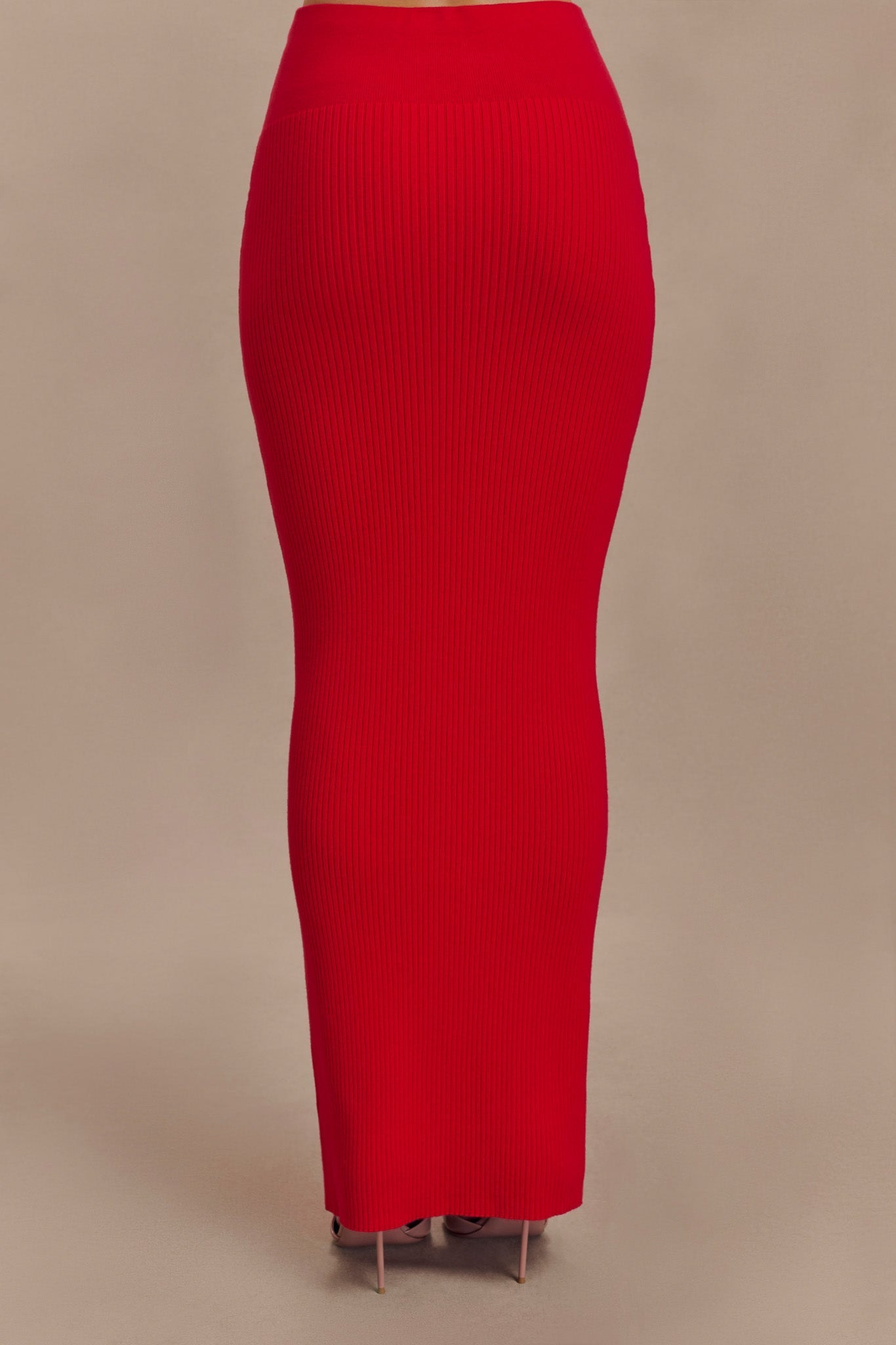 Jupe Maxi Tricot côtelé Mathilde - Rubis