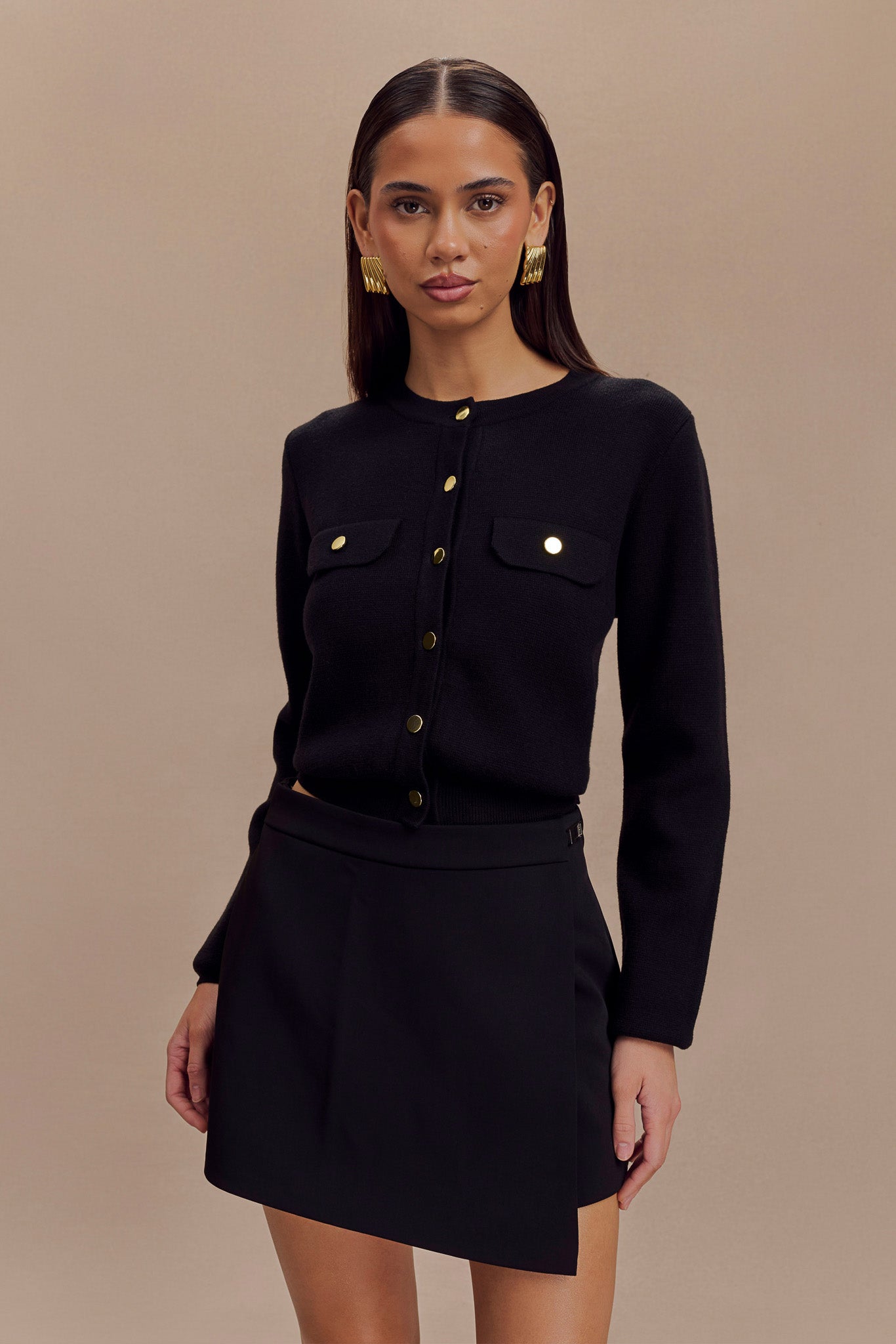 Jupe-short à boucle Celene - Noir