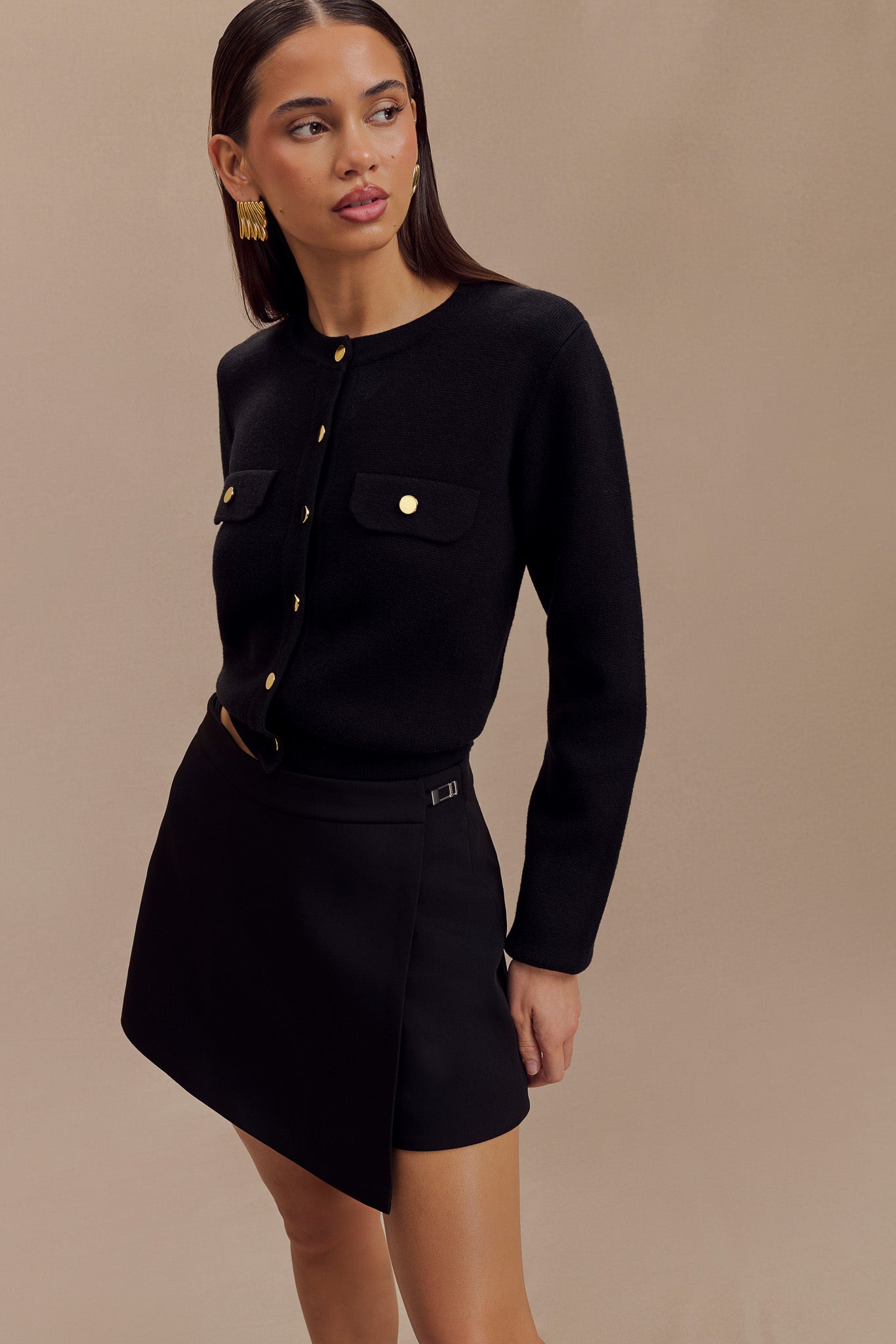 Jupe-short à boucle Celene - Noir