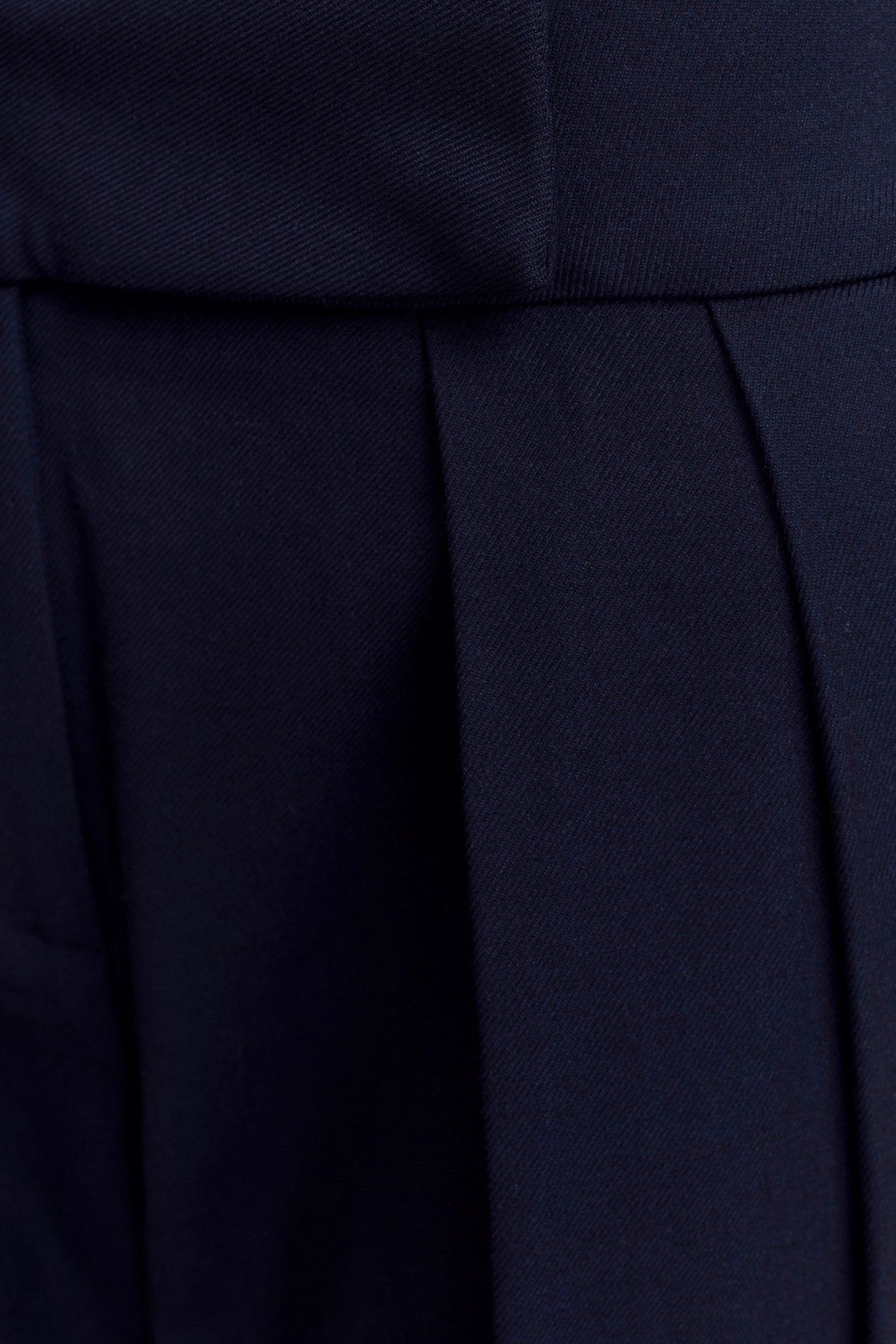 Pantalon à taille haute et plis Penelope - Bleu marine foncé