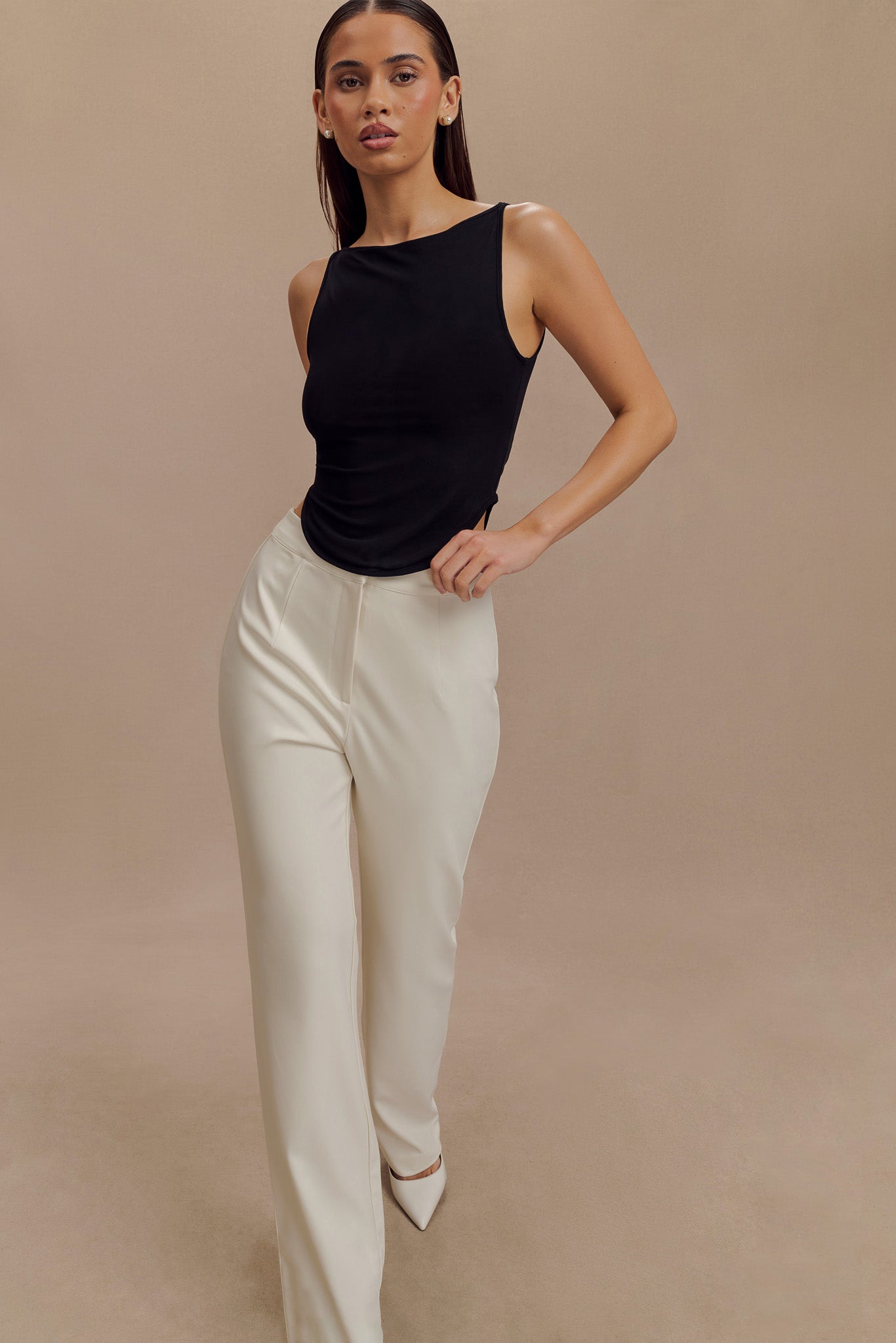 Pantalon droit Allanah - Ivoire
