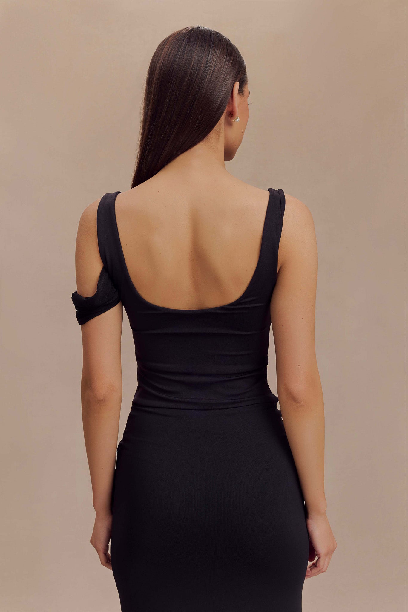 Top sans manches en nylon et maille recyclés Jules - Noir