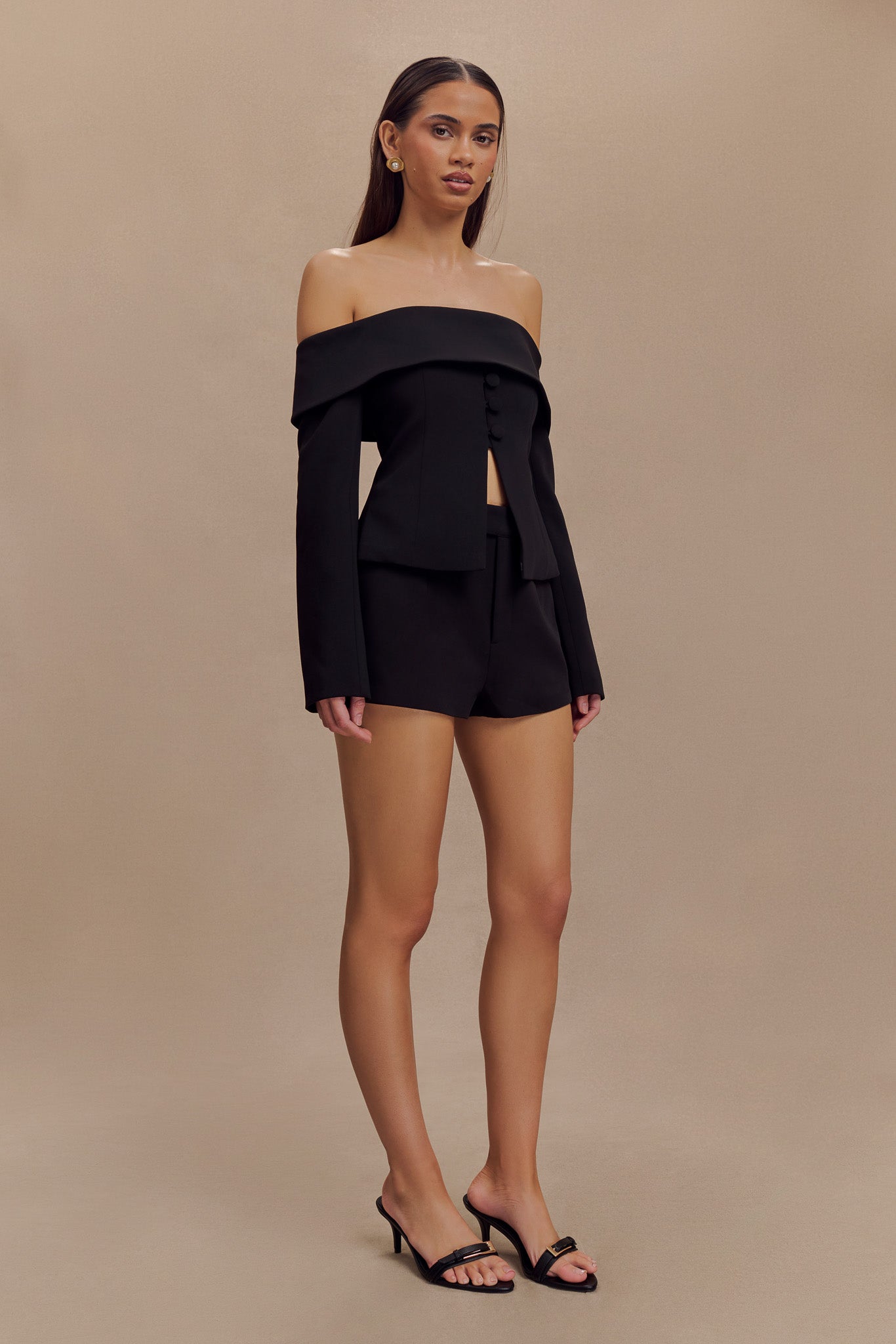 Veste décolletée épaules nues Celene - Noir
