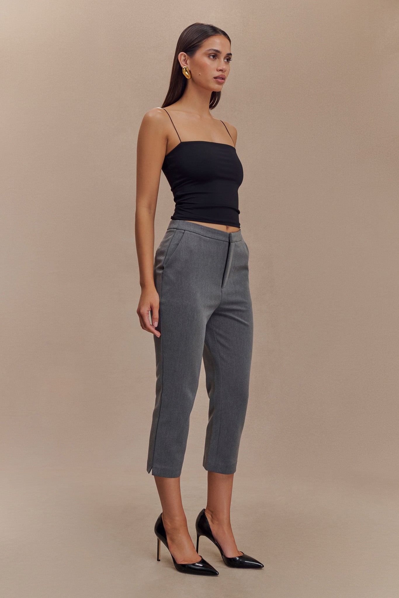 Pantalon Capri Anne - Gris anthracite chiné