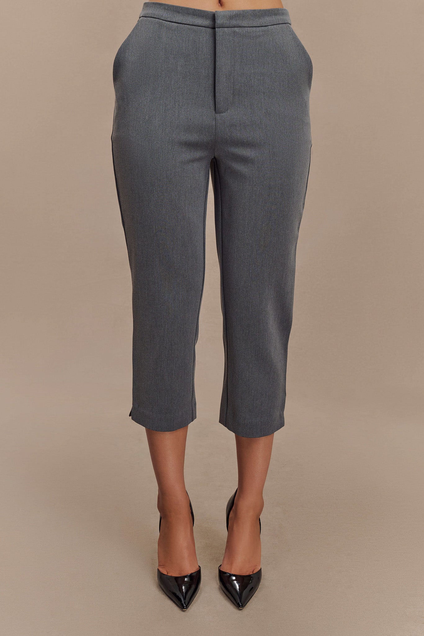 Pantalon Capri Anne - Gris anthracite chiné