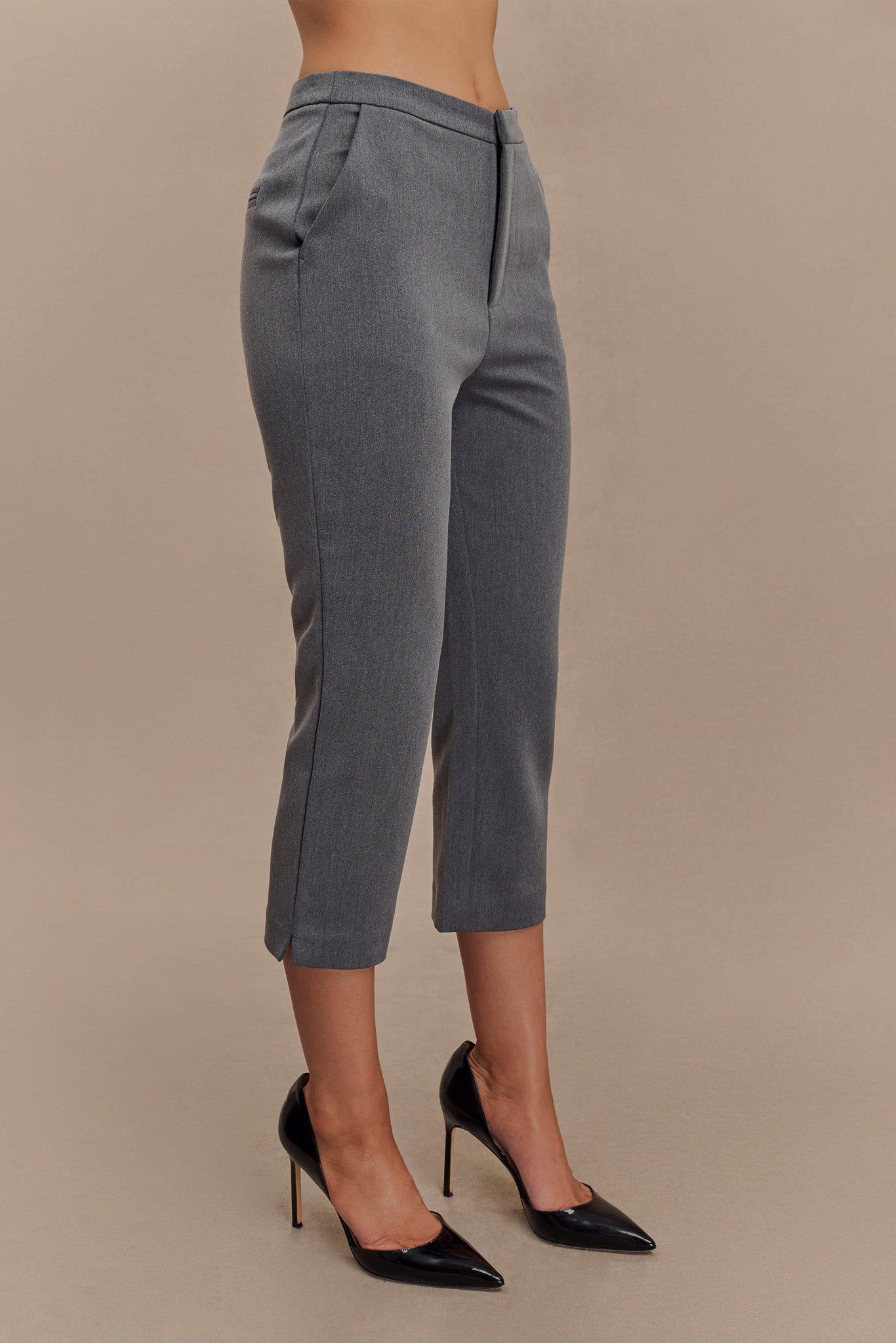 Pantalon Capri Anne - Gris anthracite chiné