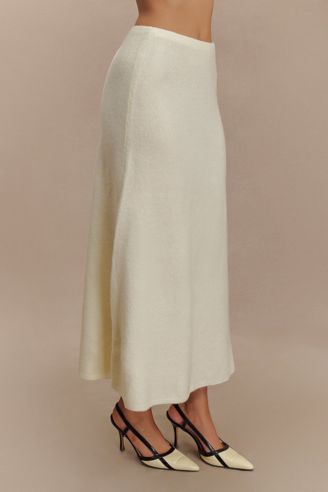 Jupe Maxi Tricot Vivica - Ivoire Marbré
