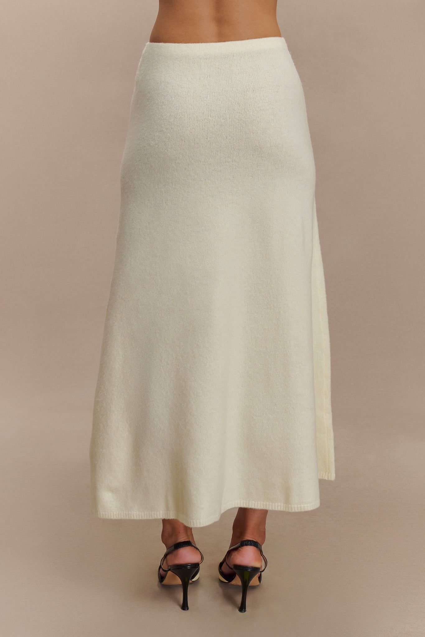 Jupe Maxi Tricot Vivica - Ivoire Marbré