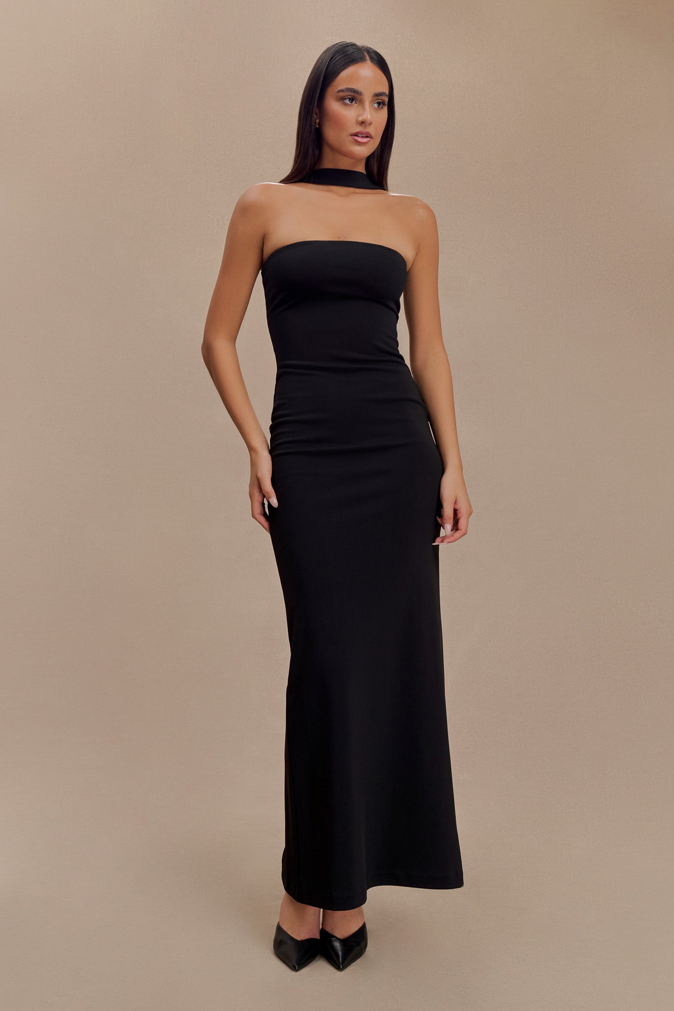 Robe Maxi Velma à Col Halter - Noir