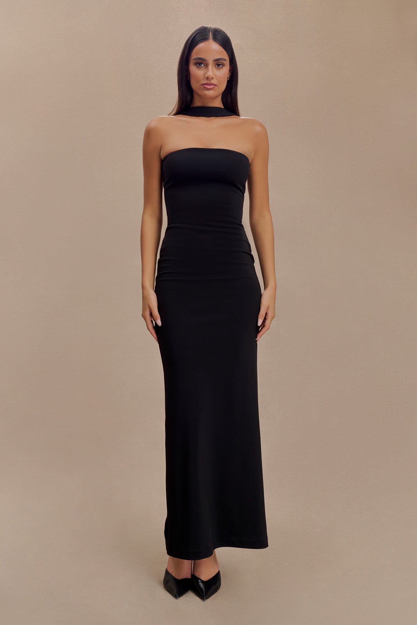 Robe Maxi Velma à Col Halter - Noir
