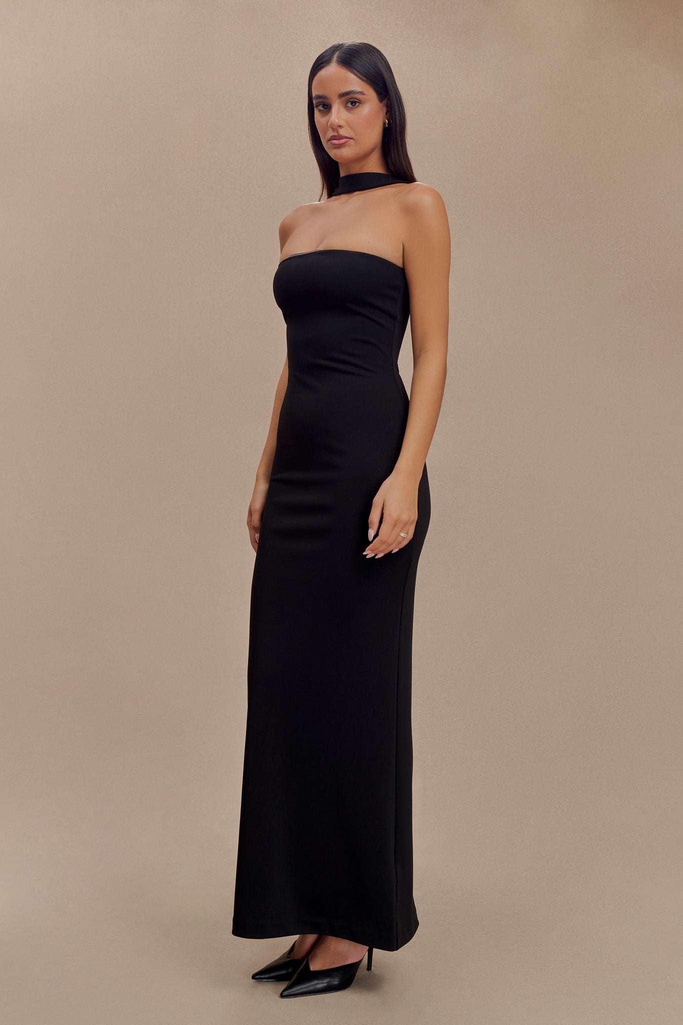 Robe Maxi Velma à Col Halter - Noir