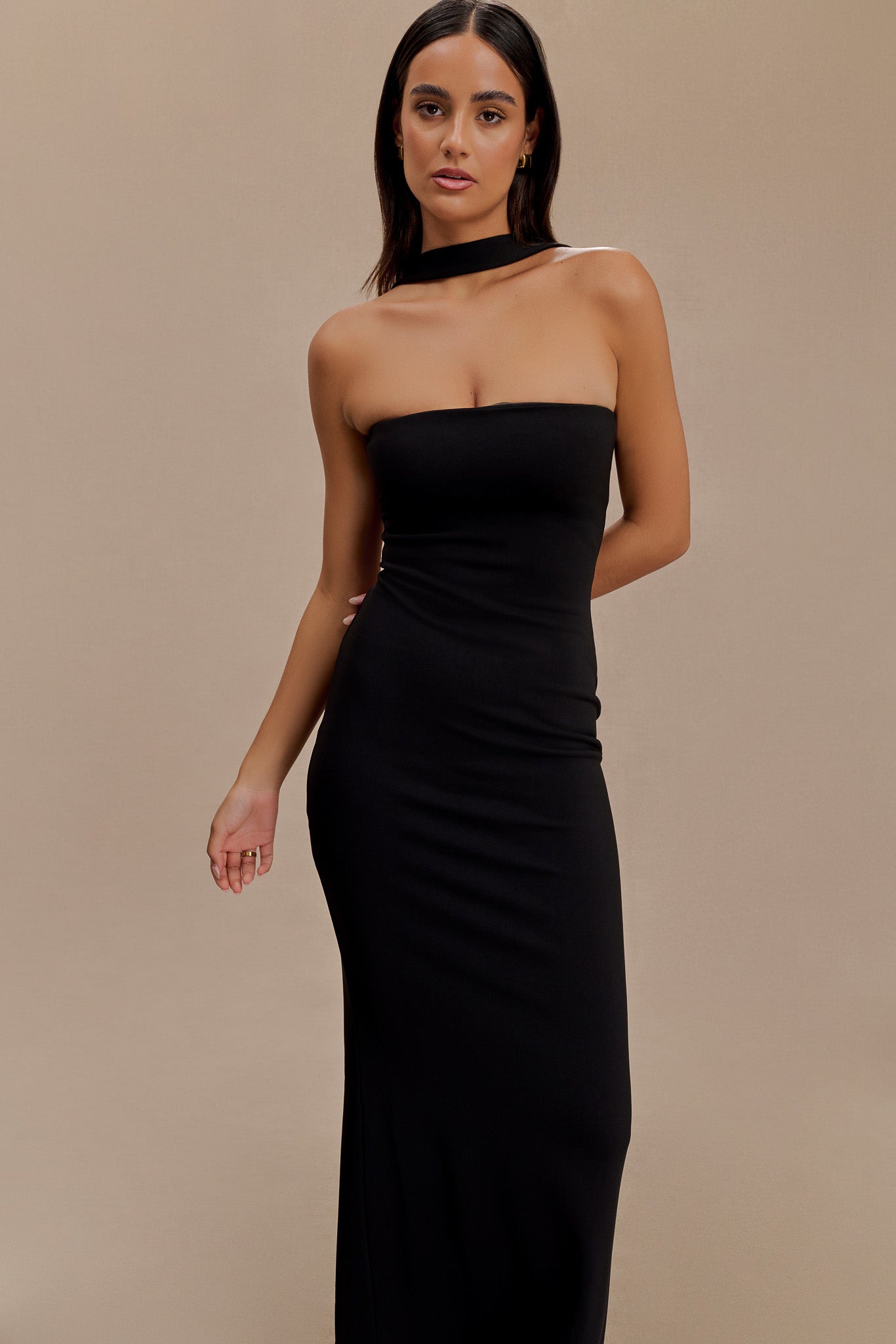 Robe Maxi Velma à Col Halter - Noir