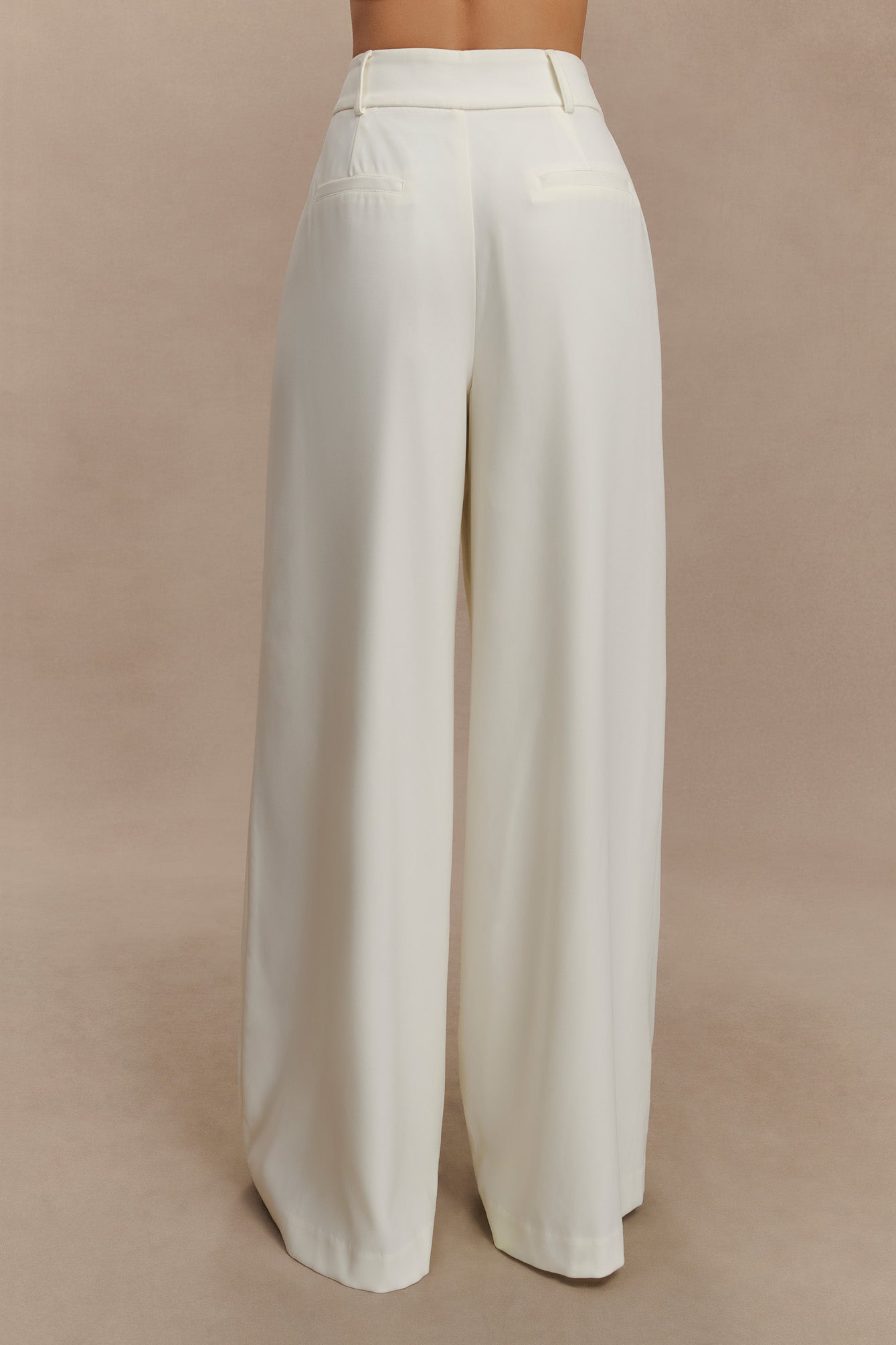 Pantalon large à plis Jacqueline - Ivoire