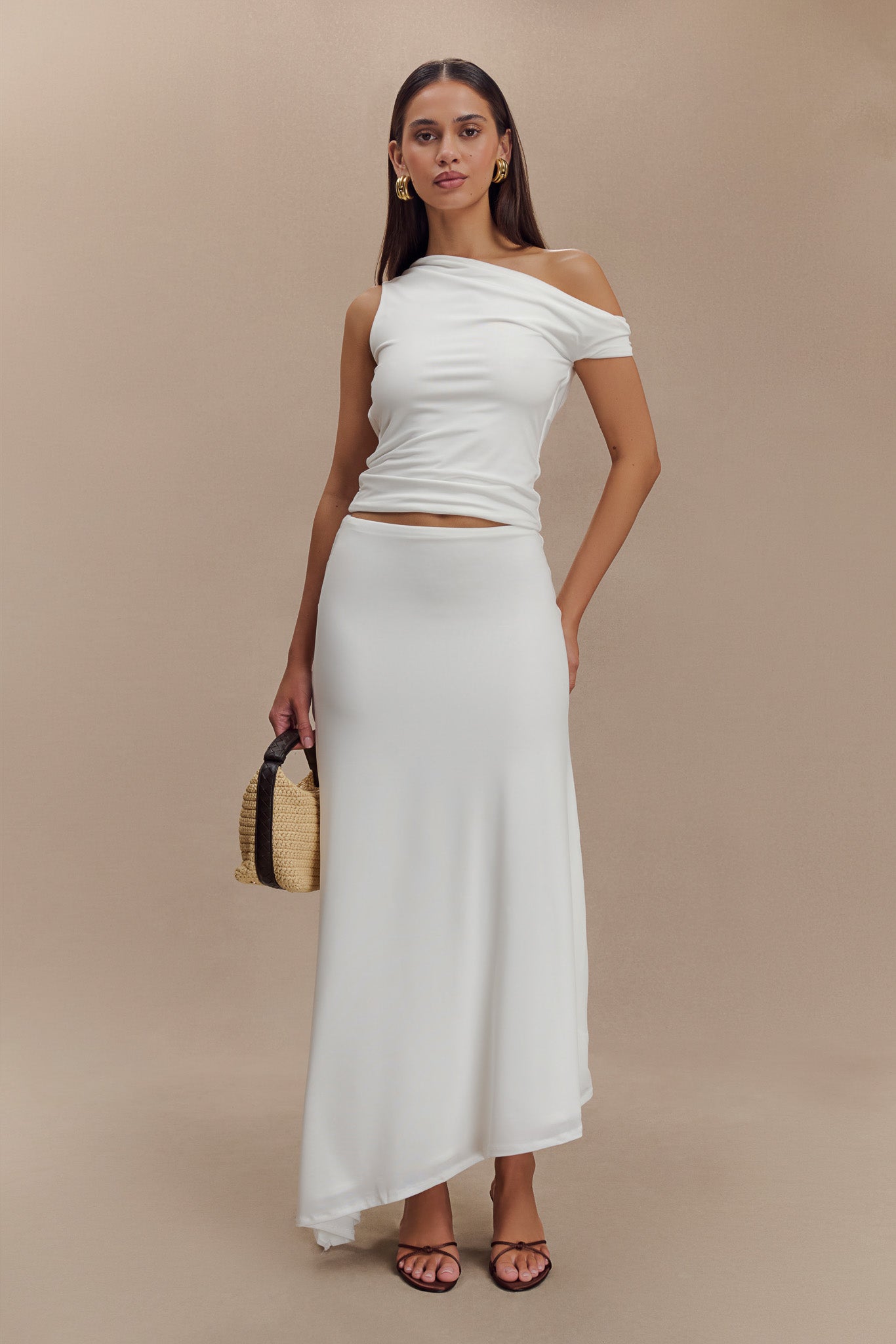 Top décolleté épaules dénudées Kacey Slinky - Blanc