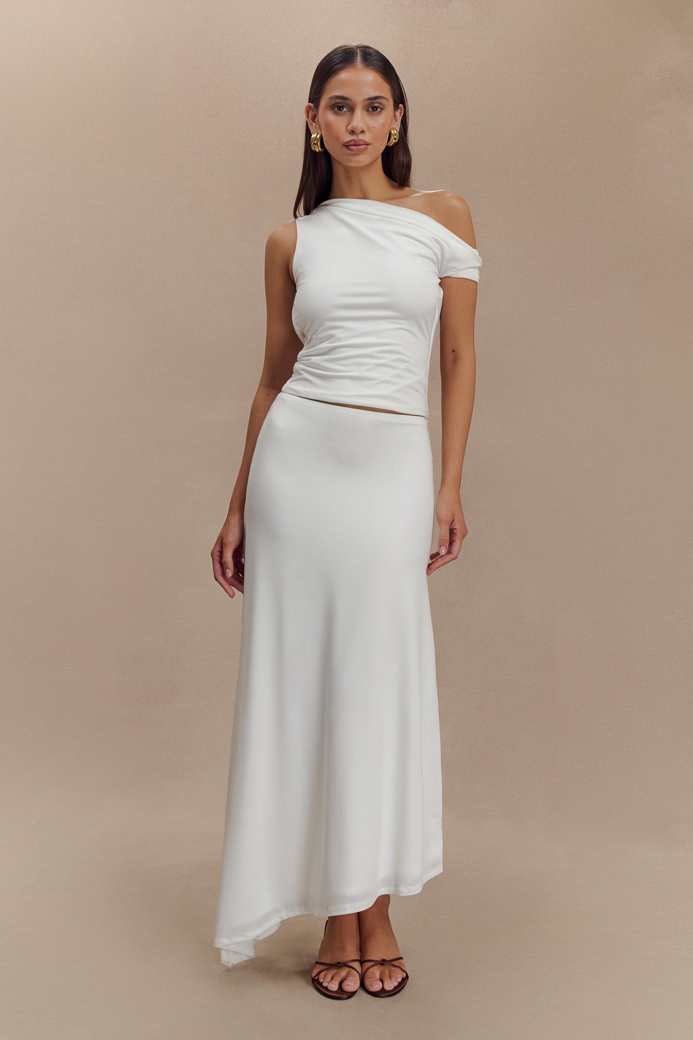 Top décolleté épaules dénudées Kacey Slinky - Blanc