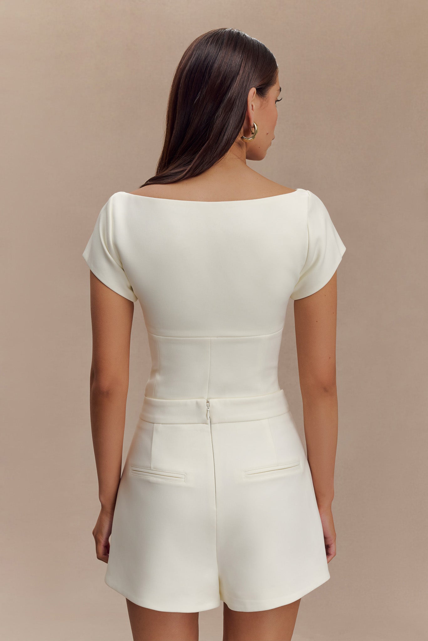 Jupe-short Celene avec boucle - Ivoire