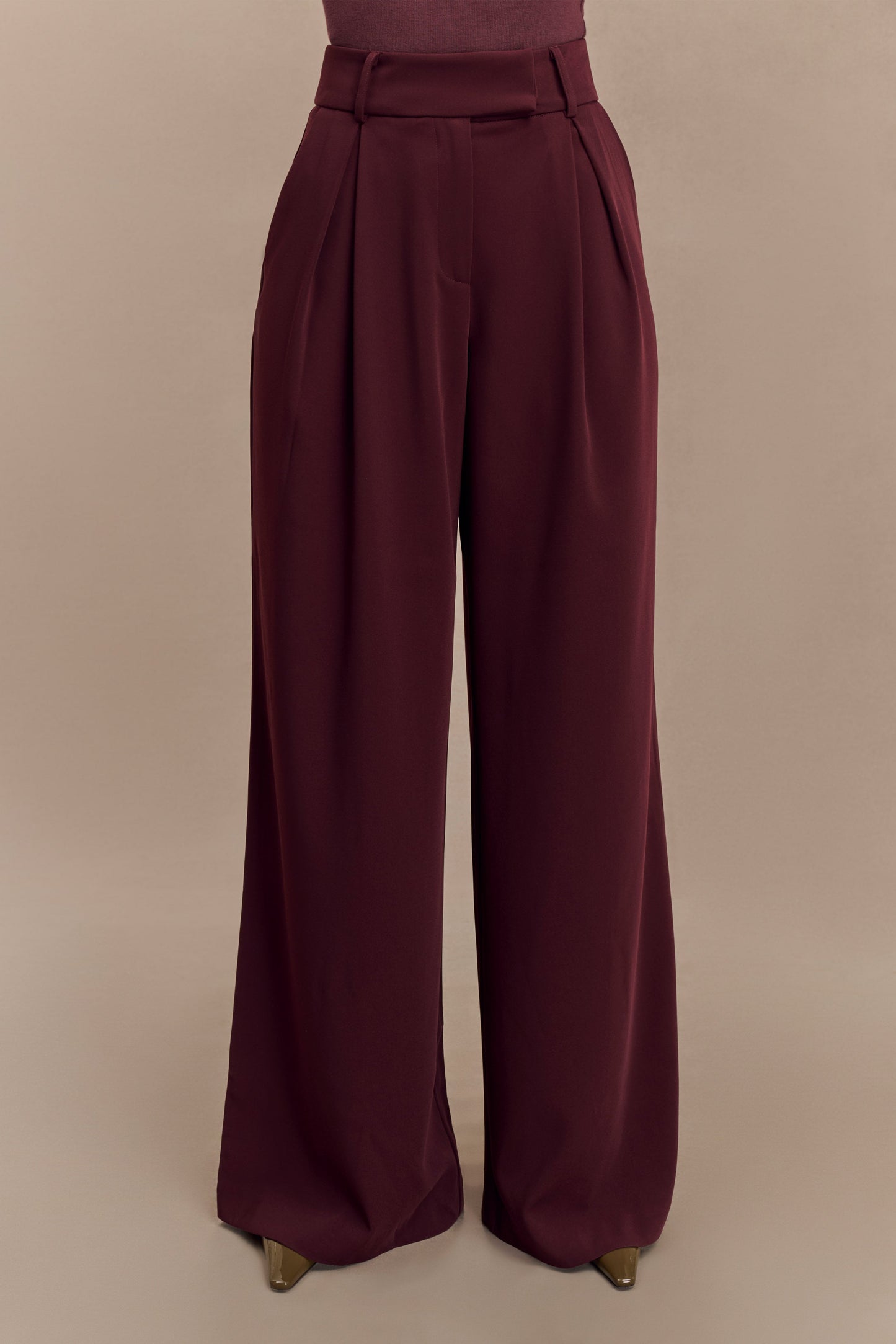 Pantalon large à plis Jacqueline - Brun-rouge