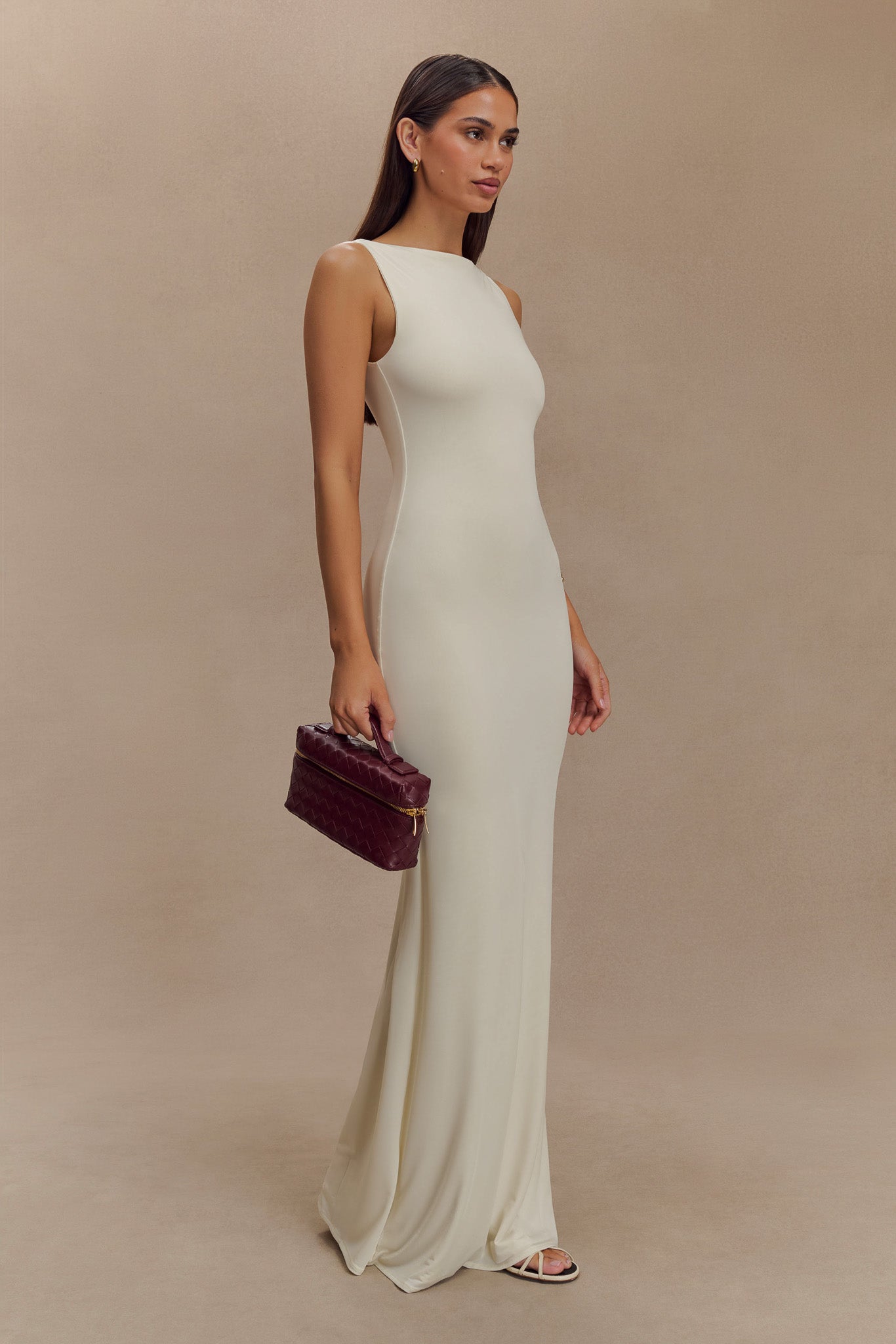 Robe Maxi Élastique Sans Manches Tarna - Blanc Cassé