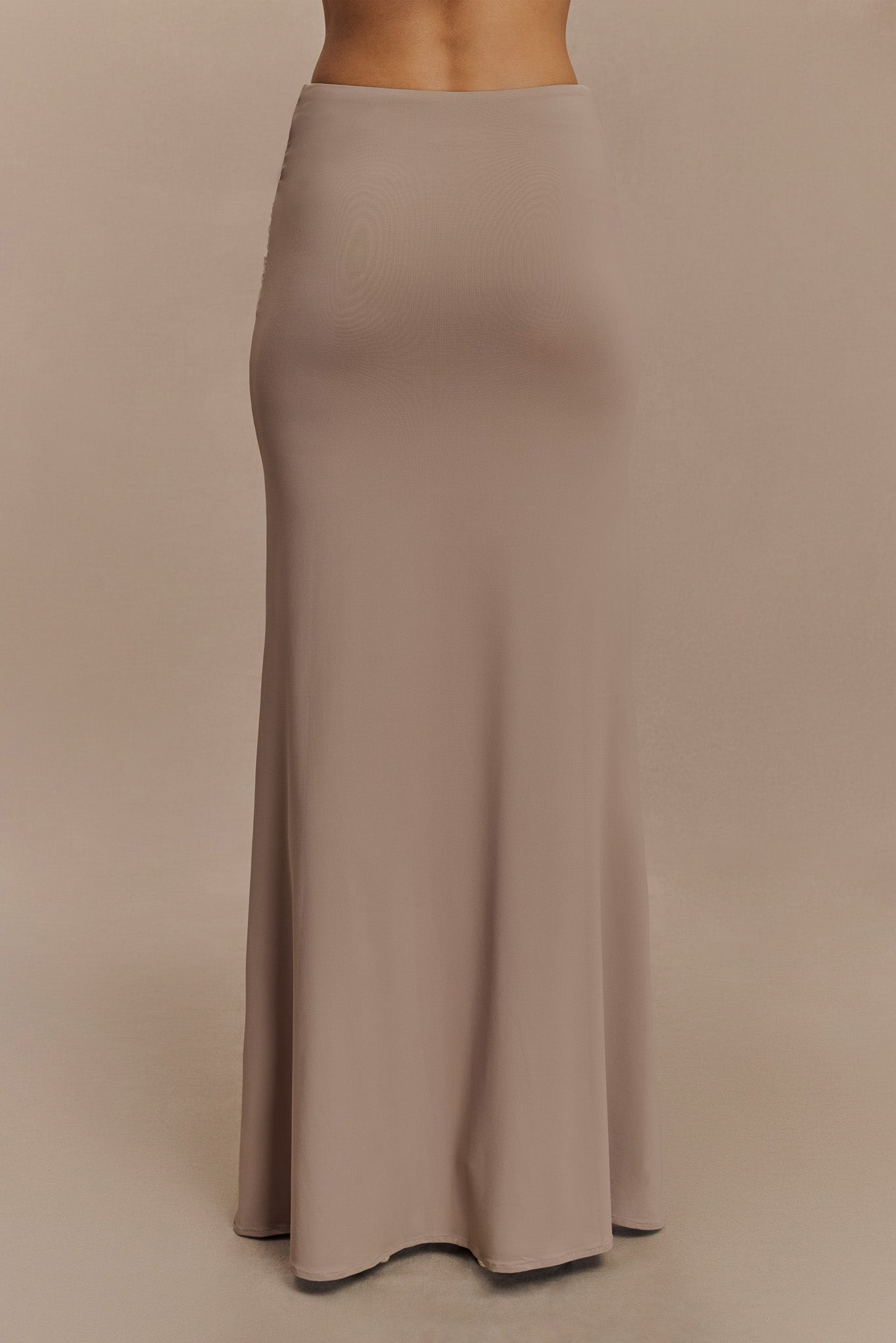 Jupe Maxi Jules en Nylon et Maille Recyclées - Taupe