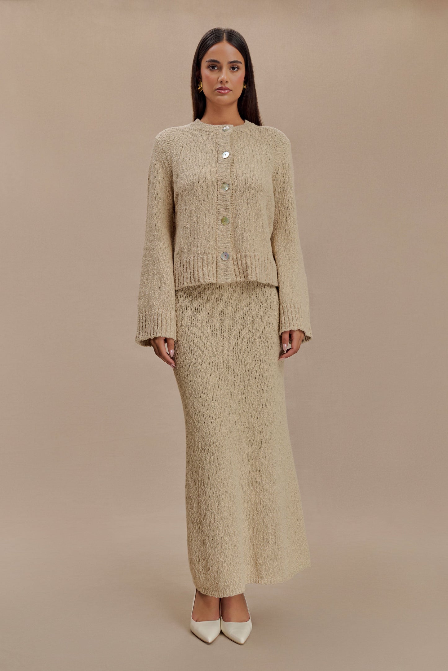 Cardigan bouclé surdimensionné Moira - Blé