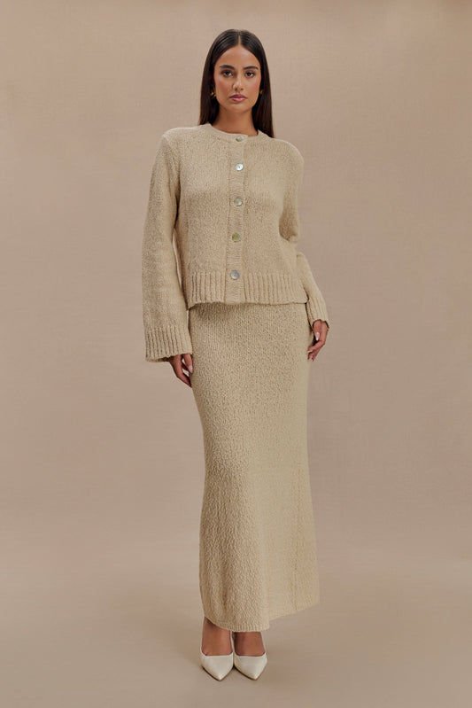 Cardigan bouclé surdimensionné Moira - Blé