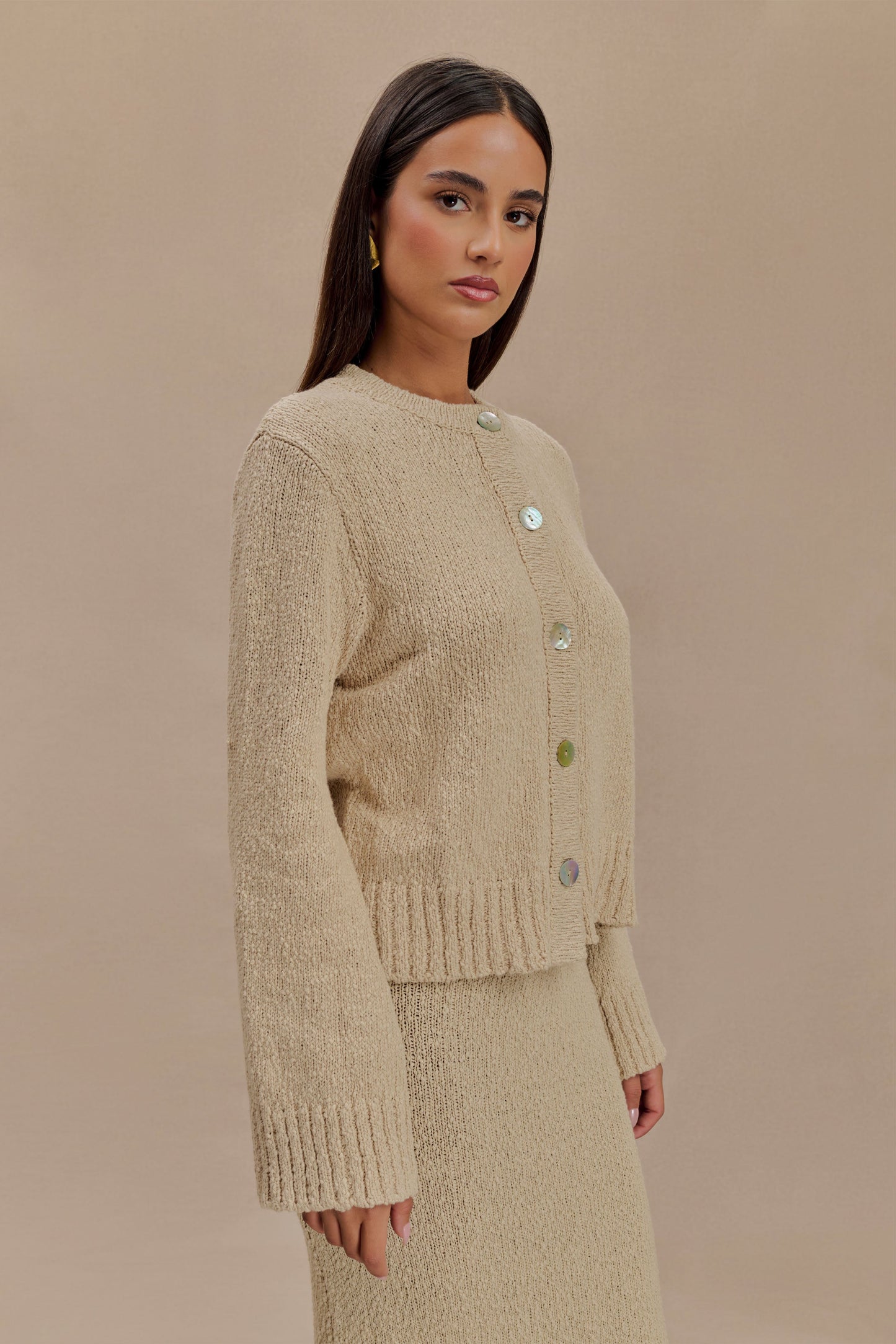 Cardigan bouclé surdimensionné Moira - Blé