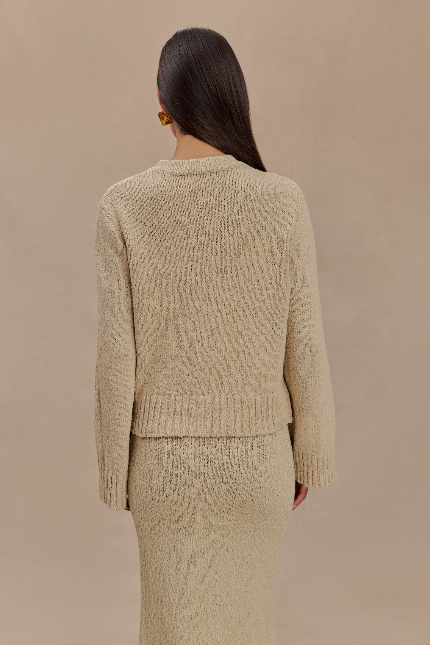 Cardigan bouclé surdimensionné Moira - Blé