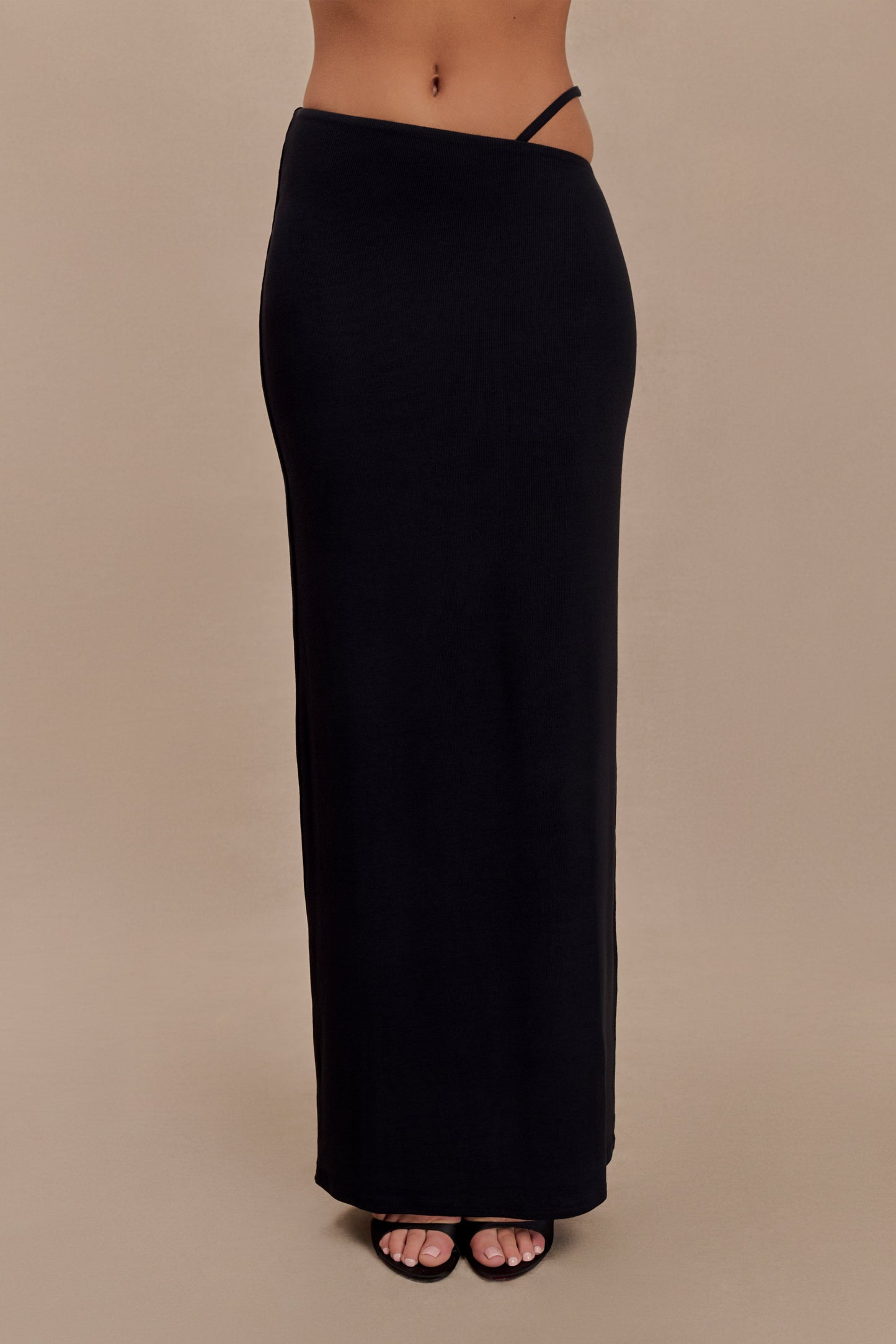 Jupe Maxi Natalia en Modal avec Boucle - Noir