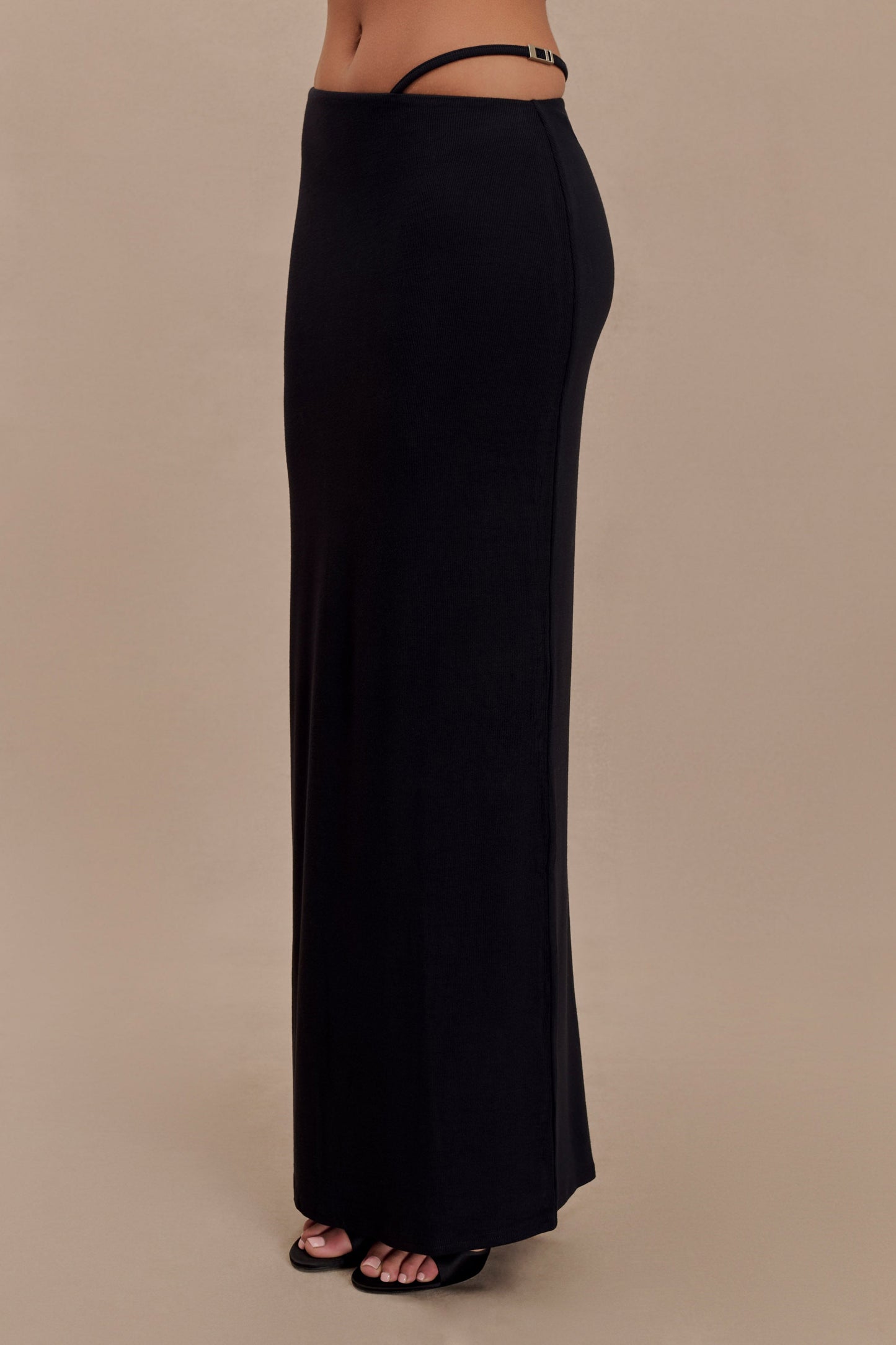 Jupe Maxi Natalia en Modal avec Boucle - Noir
