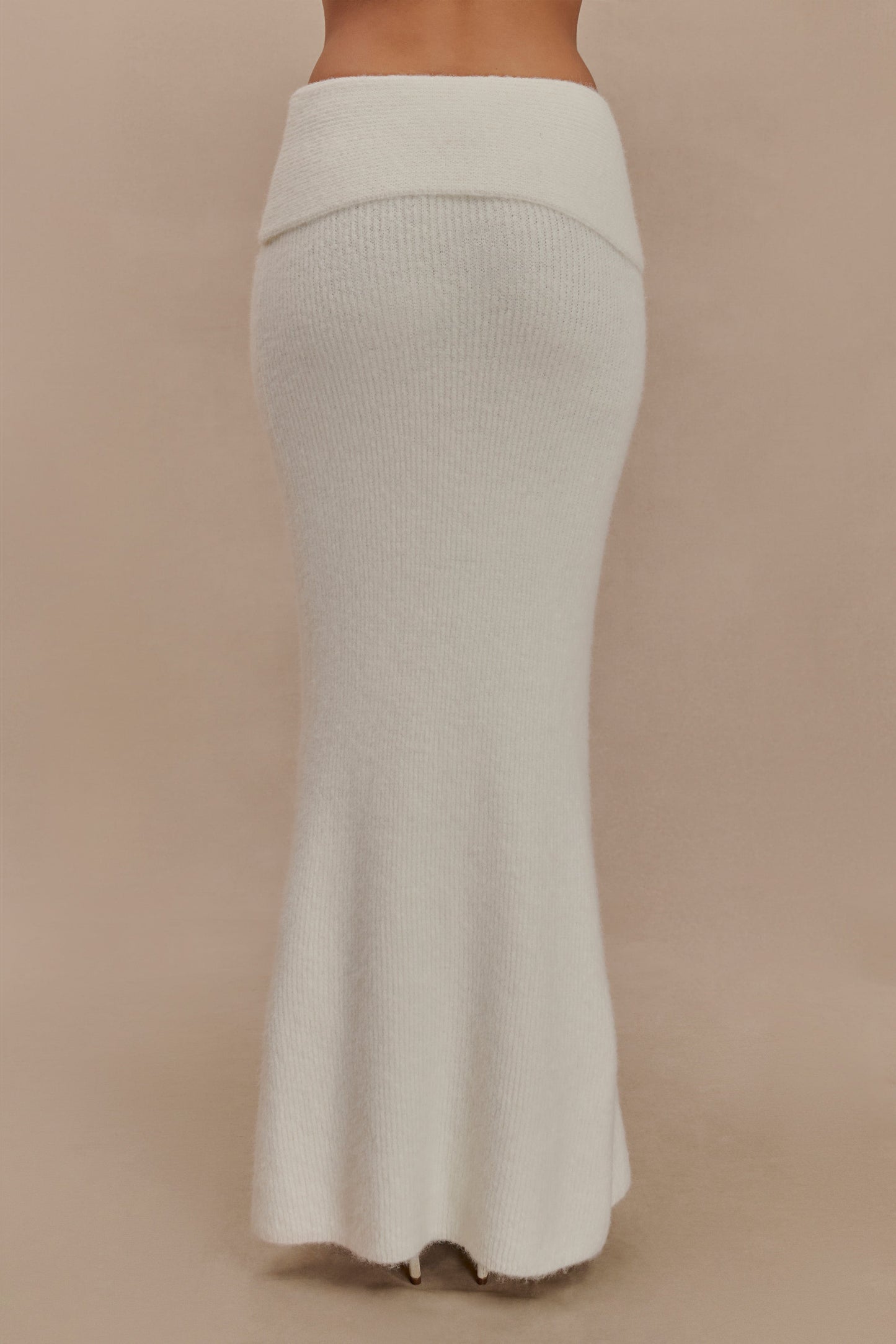Jupe Maxi Tricot Charlotte avec Superposition - Ivoire
