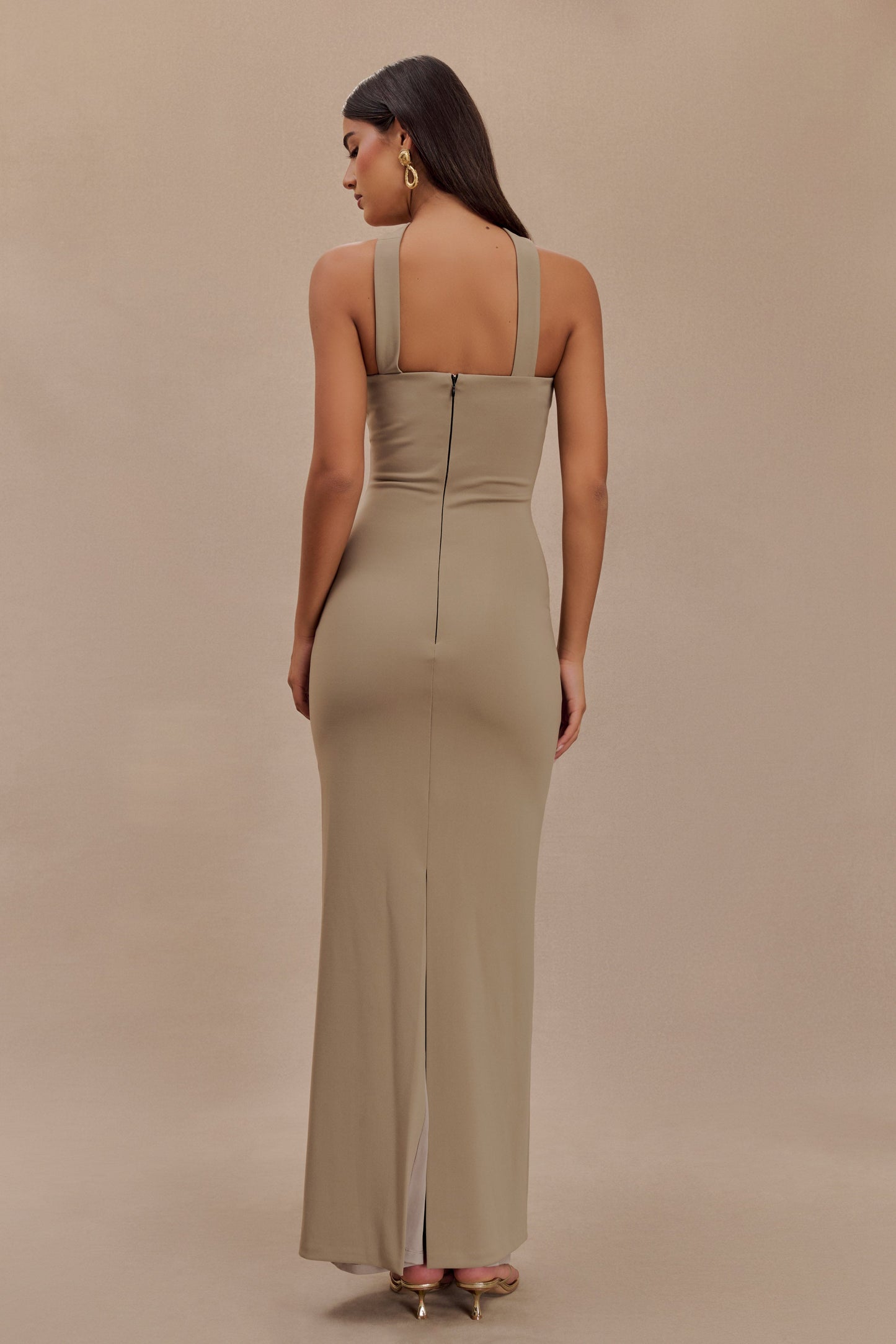 Robe Maxi Velma à Col Halter - Champignon