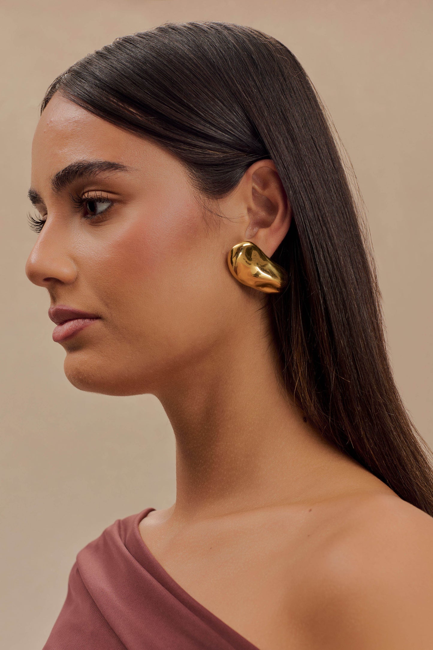 Boucles d'oreilles horizontales Alicia - Or