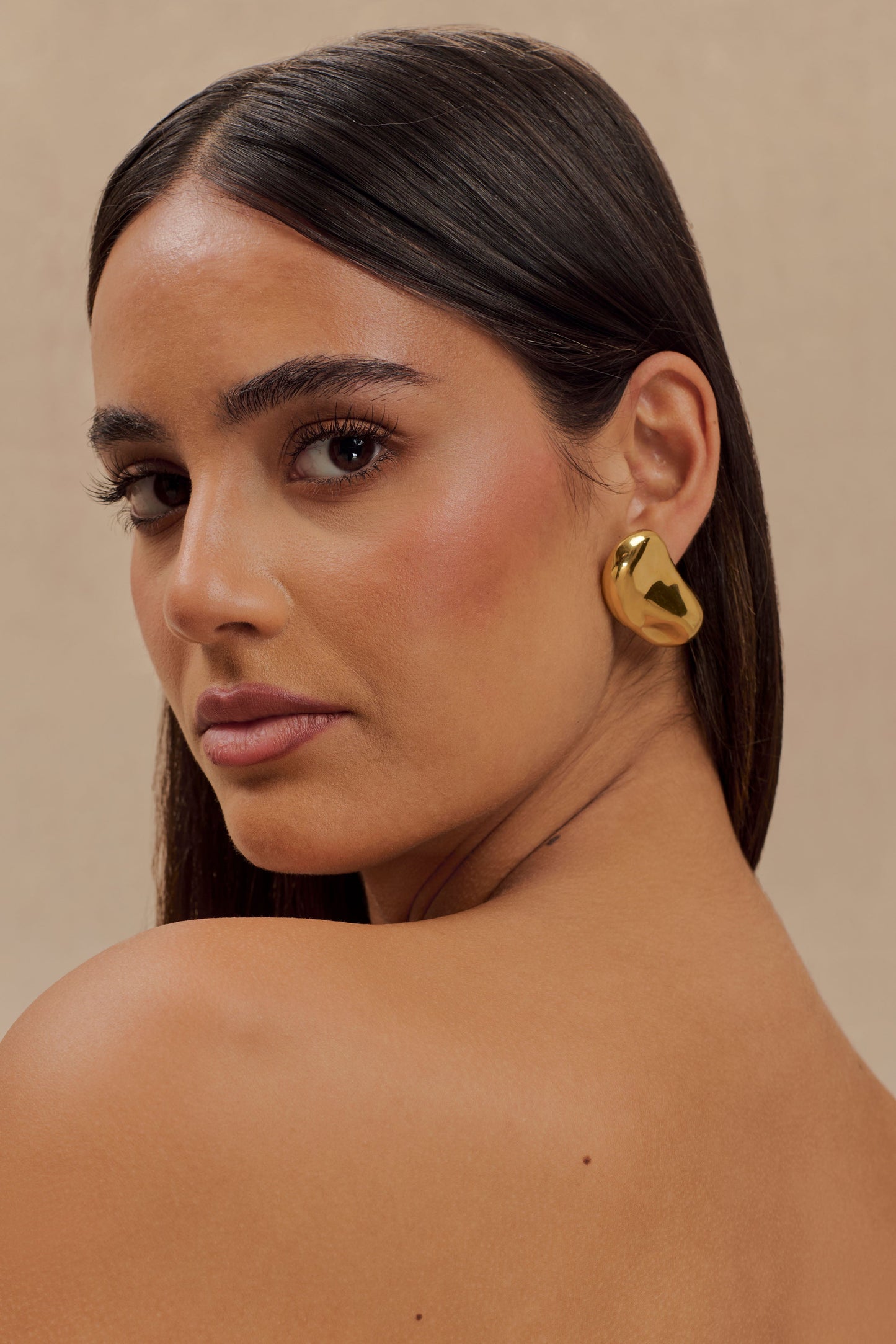 Boucles d'oreilles horizontales Alicia - Or