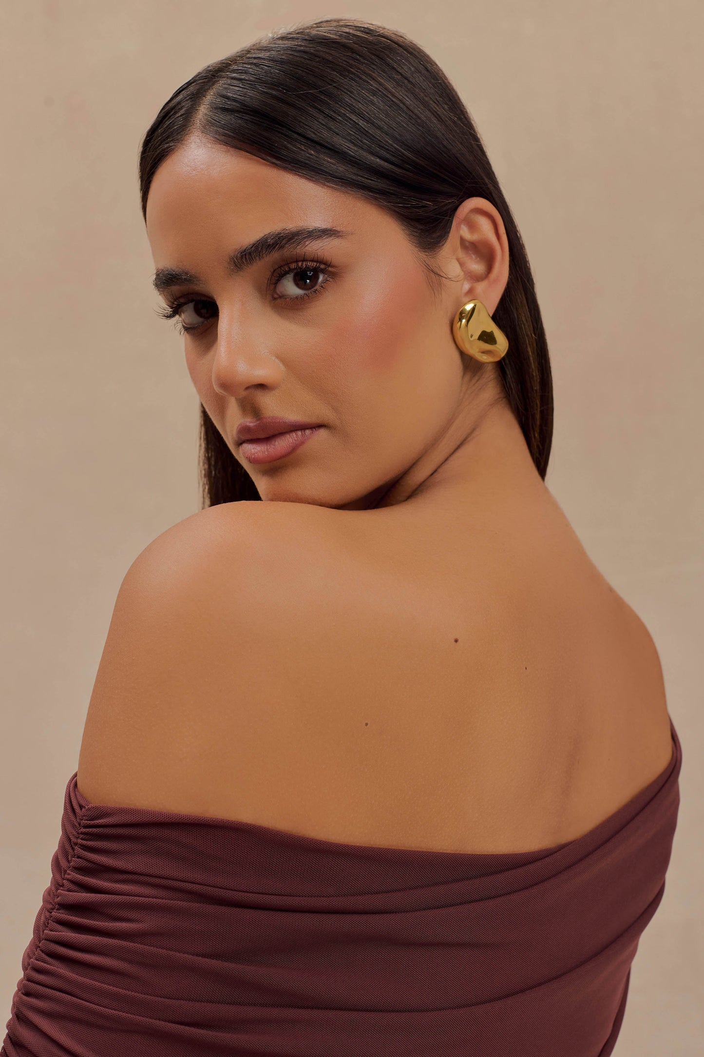 Boucles d'oreilles horizontales Alicia - Or