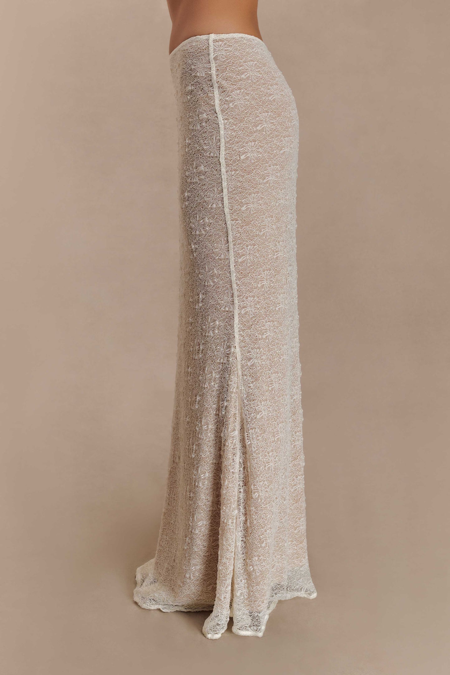 Jupe Maxi en Dentelle Transparent Robyn - Ivoire