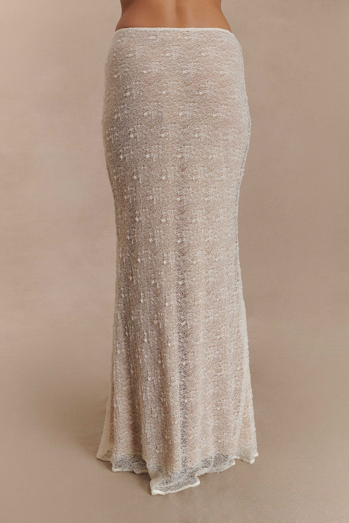 Jupe Maxi en Dentelle Transparent Robyn - Ivoire