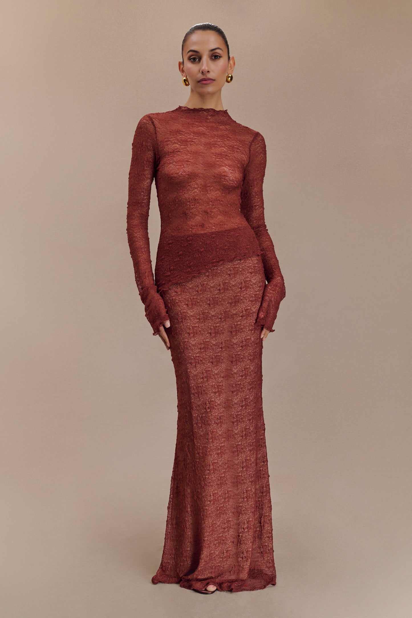 Jupe Maxi en Dentelle Transparent Robyn - Chilli