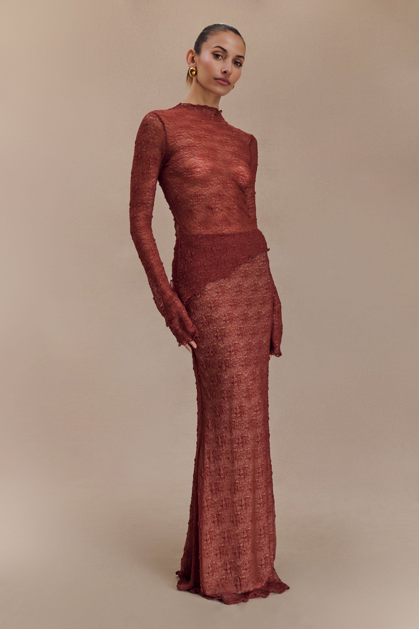 Jupe Maxi en Dentelle Transparent Robyn - Chilli