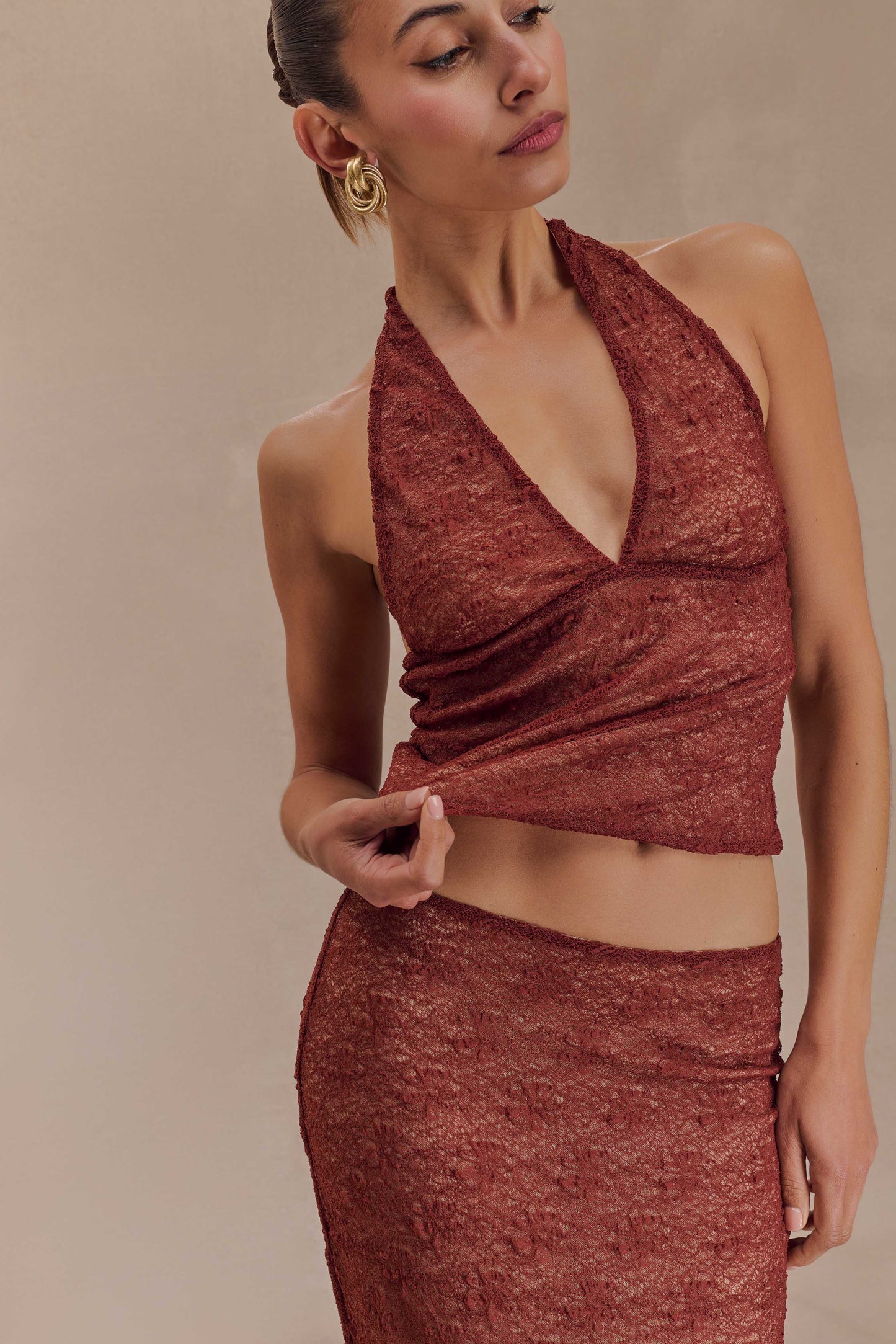 Halter en dentelle transparente Asher - Chilli
