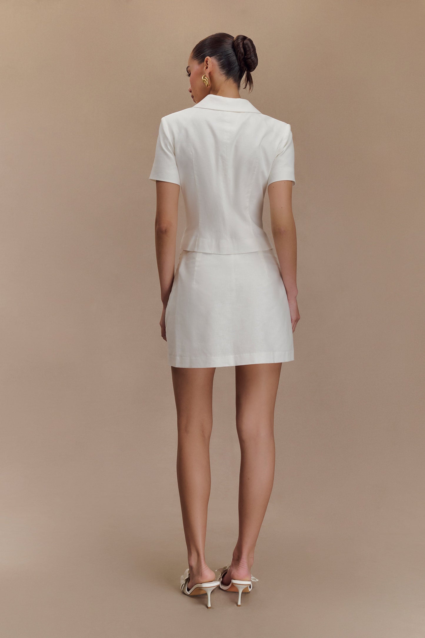 Mini-short en lin Ciara - Blanc