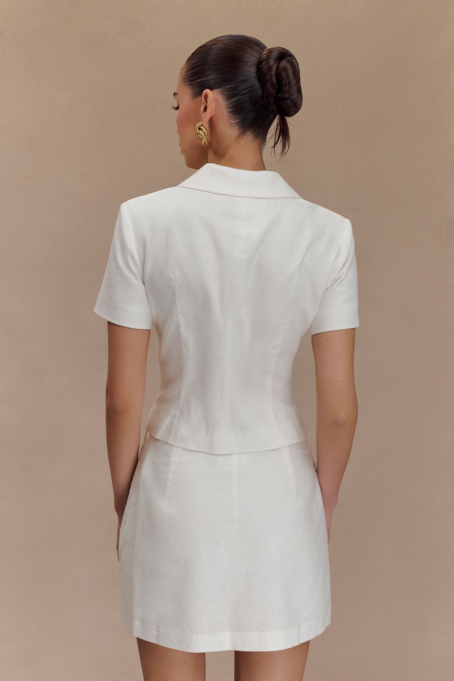 Mini-short en lin Ciara - Blanc