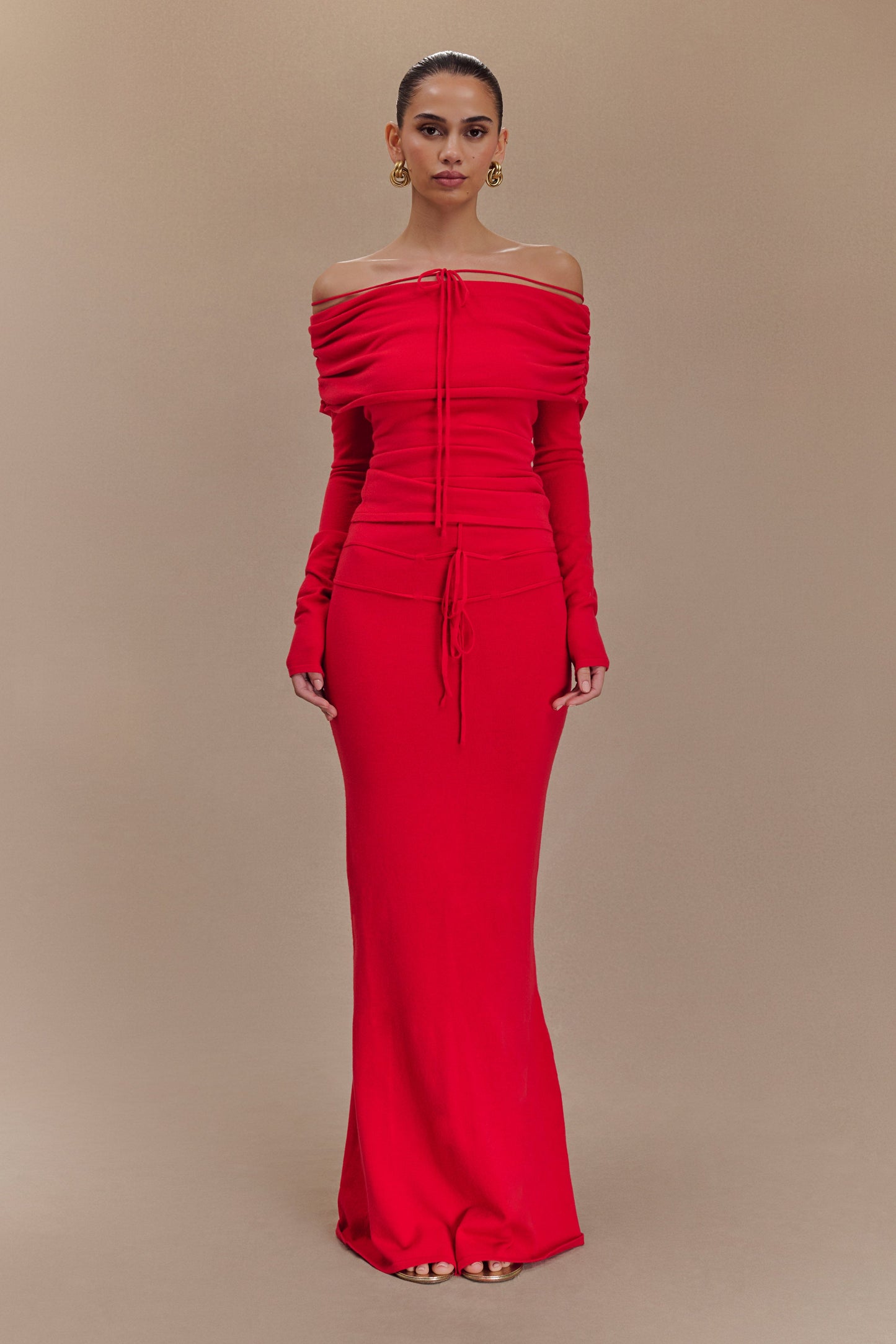 Jupe Maxi Tricot Polly - Rouge