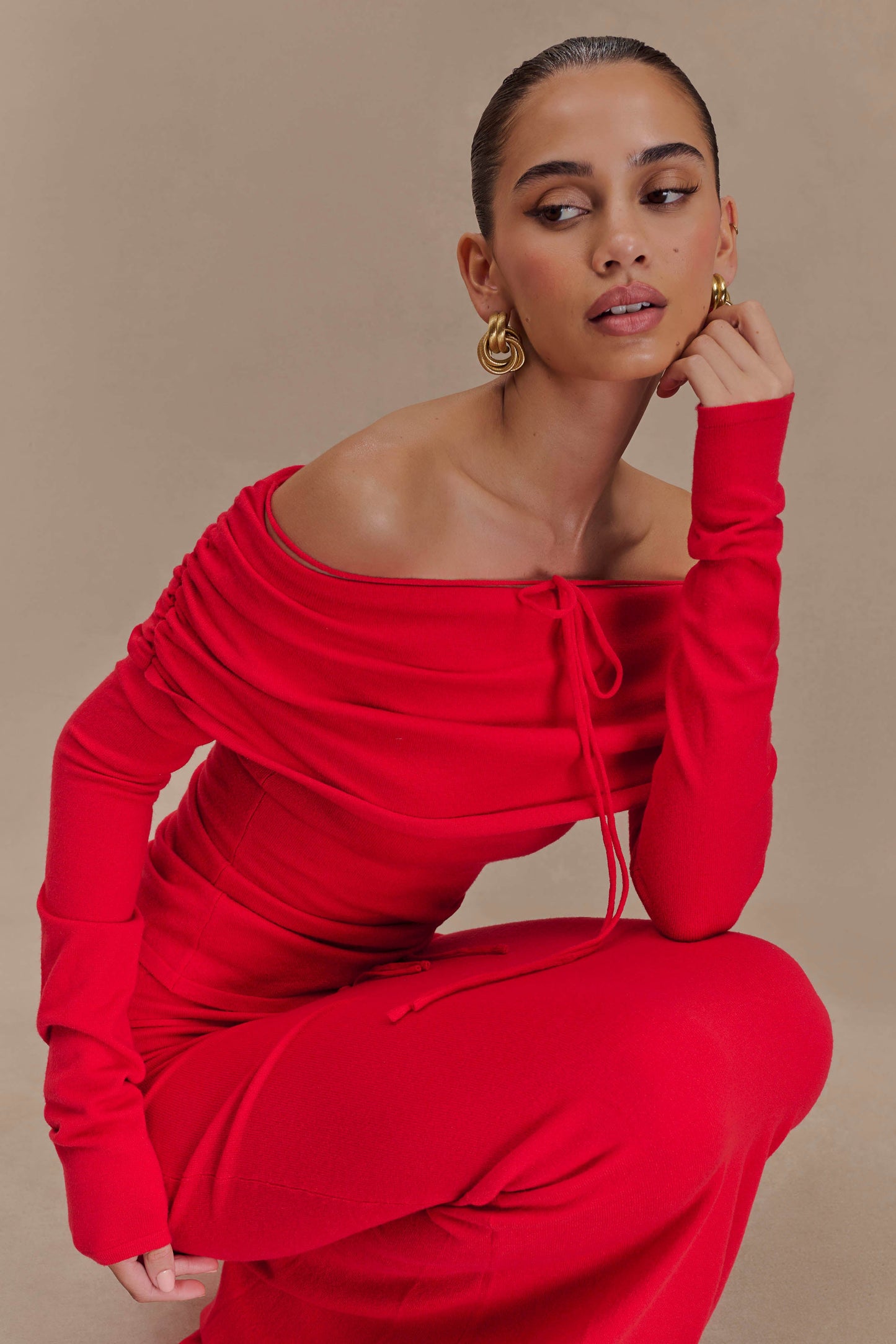 Jupe Maxi Tricot Polly - Rouge