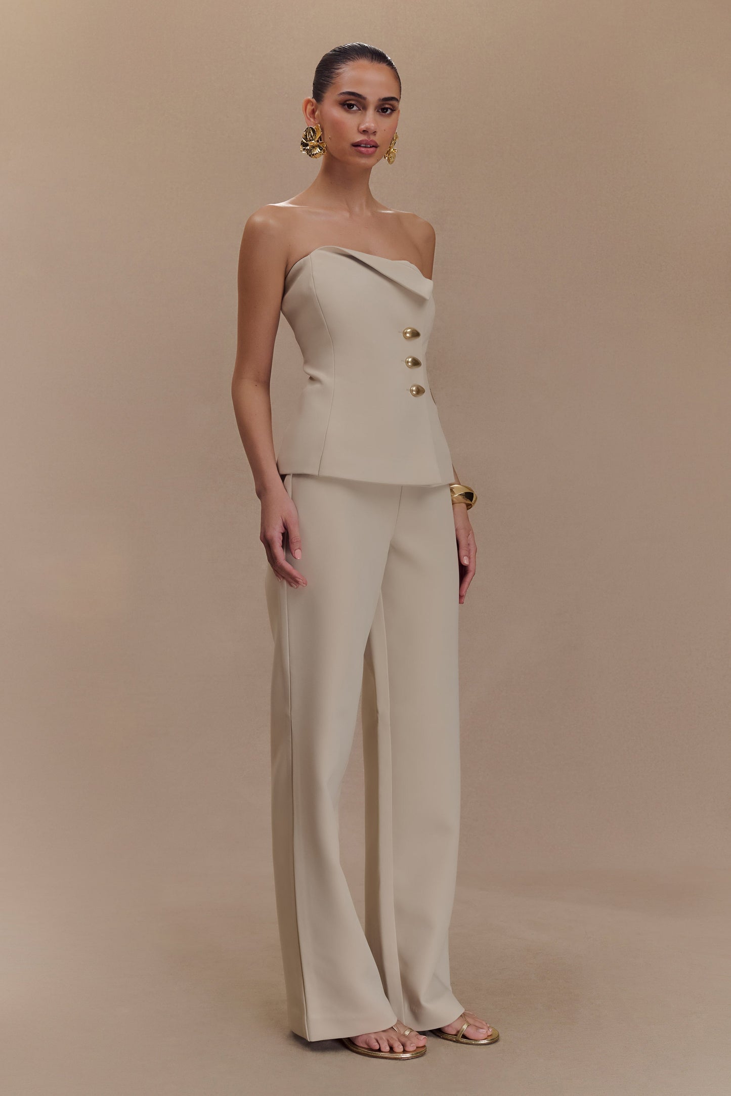 Pantalon tailleur droit Lindie - Sable