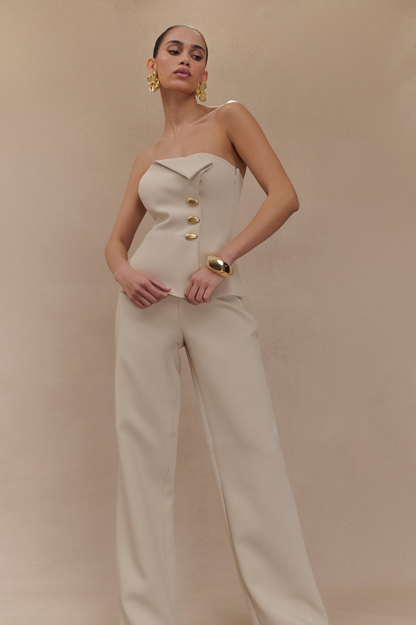 Pantalon tailleur droit Lindie - Sable