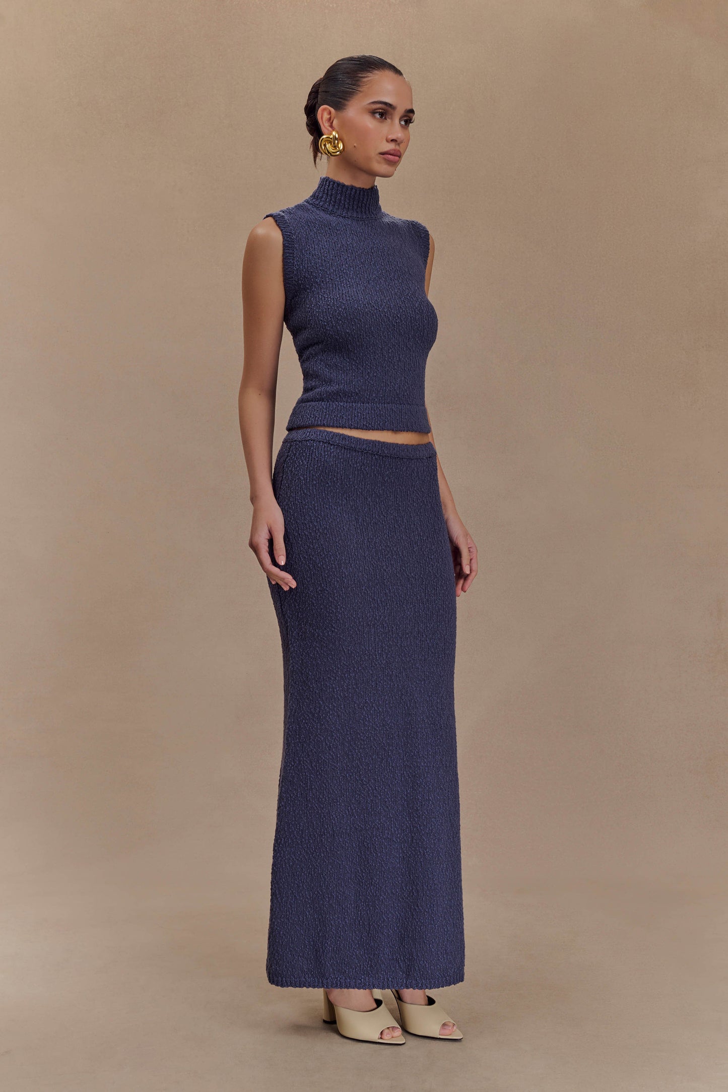 Jupe Maxi Boucle Moira - Acier