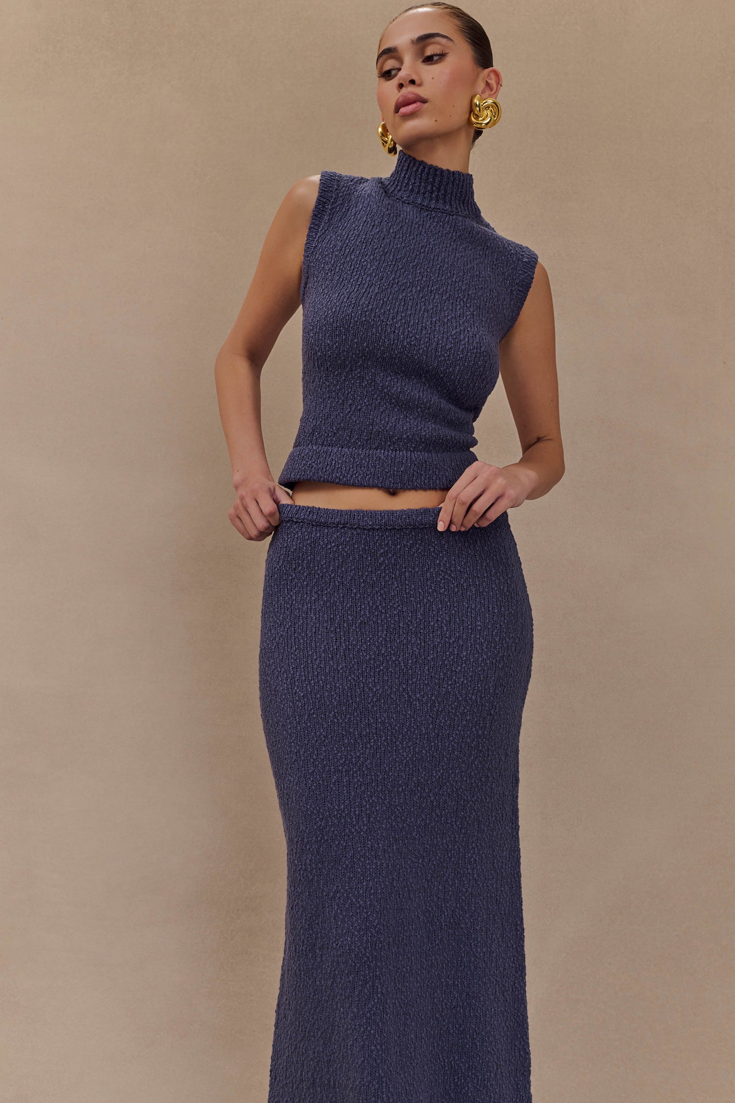 Top en tricot sans manches Azalea - Gris acier
