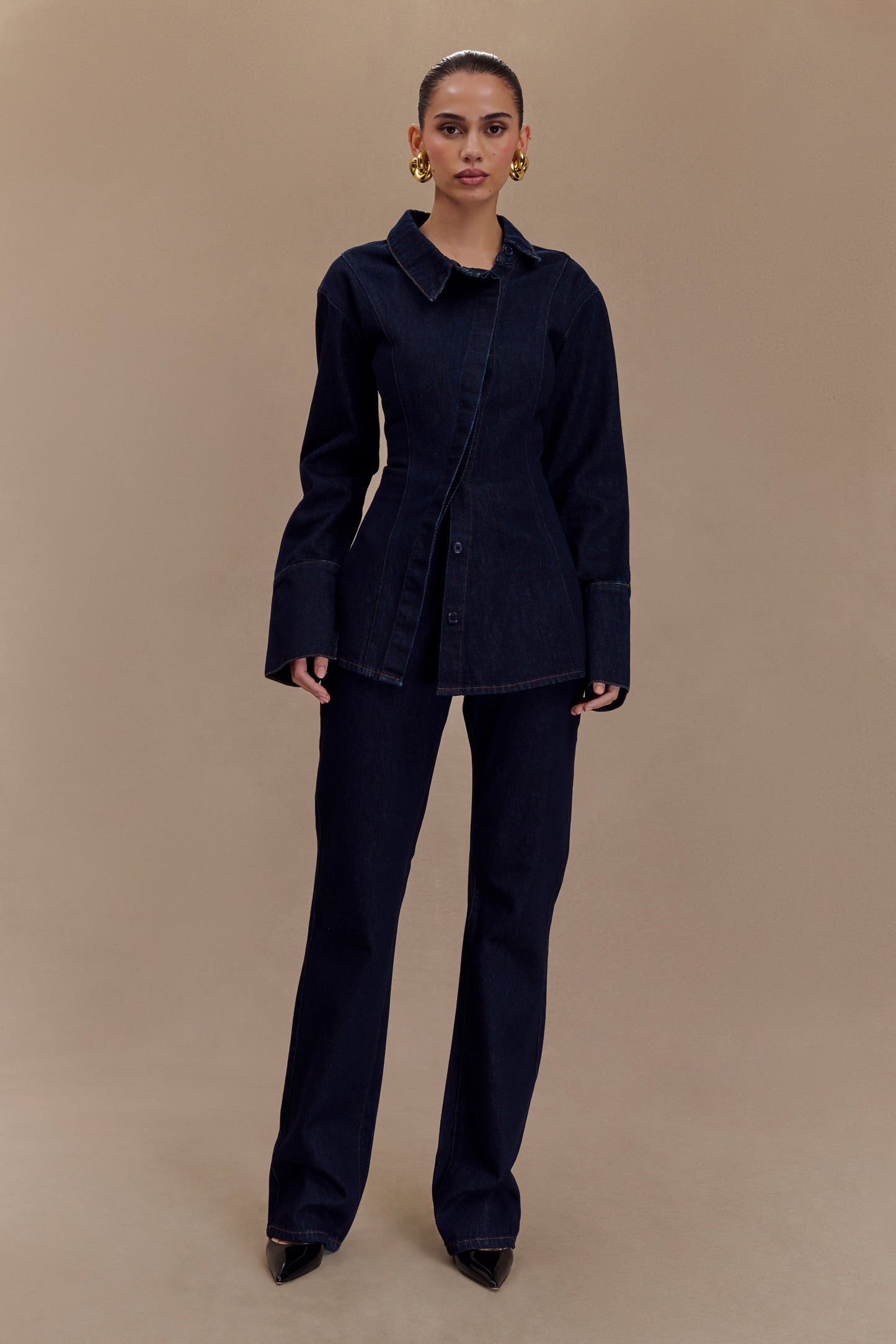 Chemise en jean asymétrique Jericho - Bleu indigo