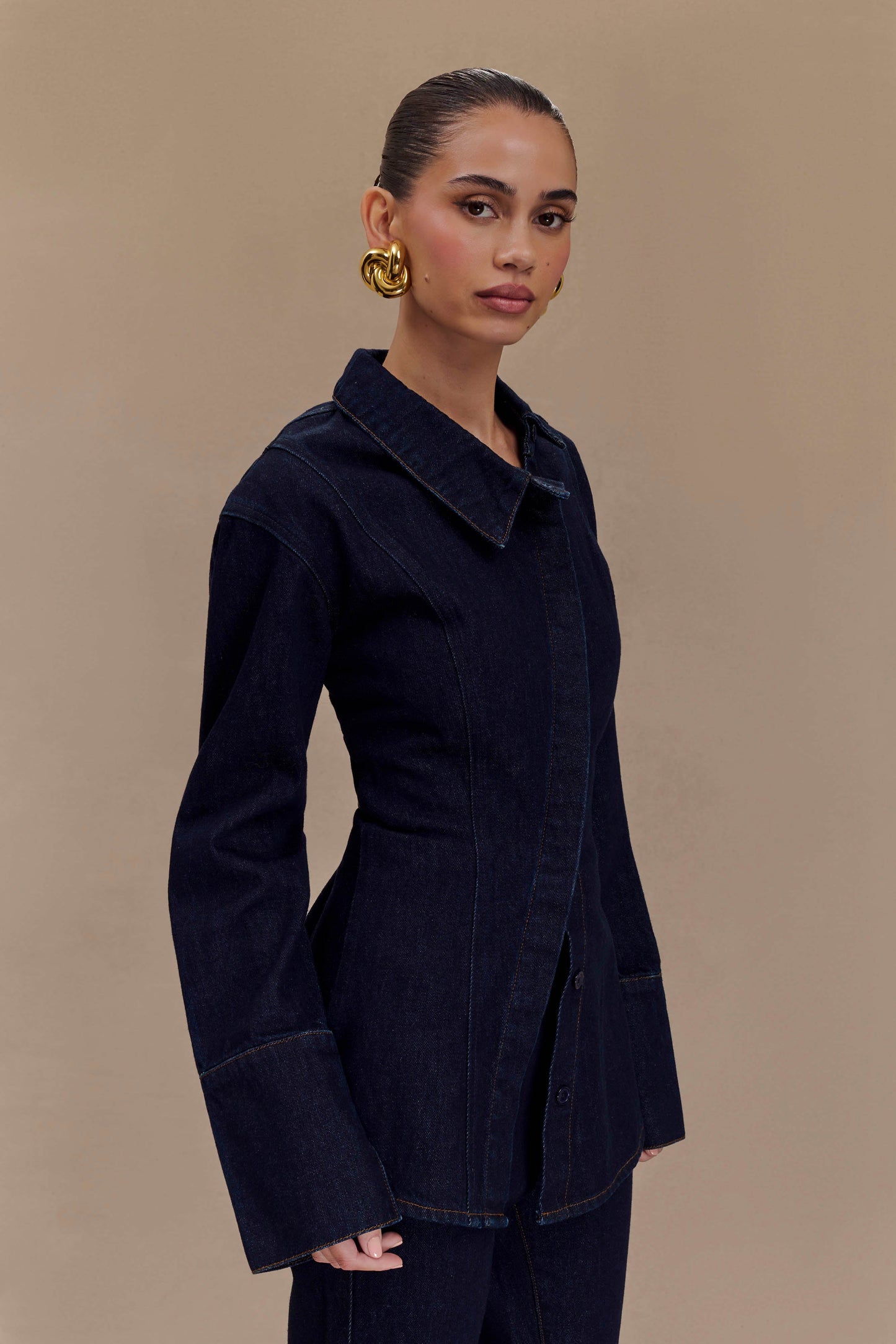 Chemise en jean asymétrique Jericho - Bleu indigo