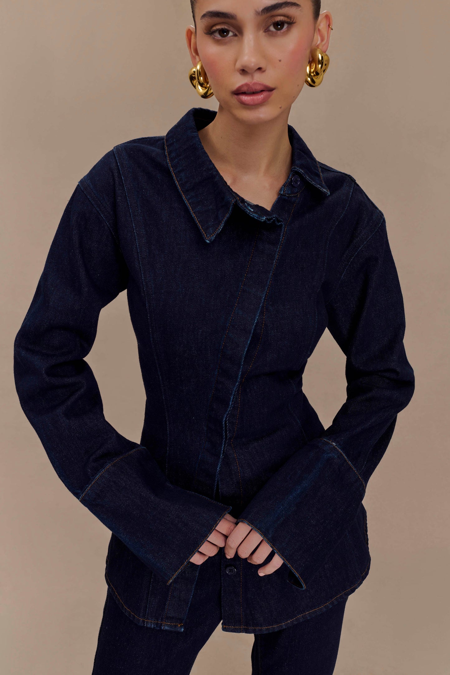 Chemise en jean asymétrique Jericho - Bleu indigo
